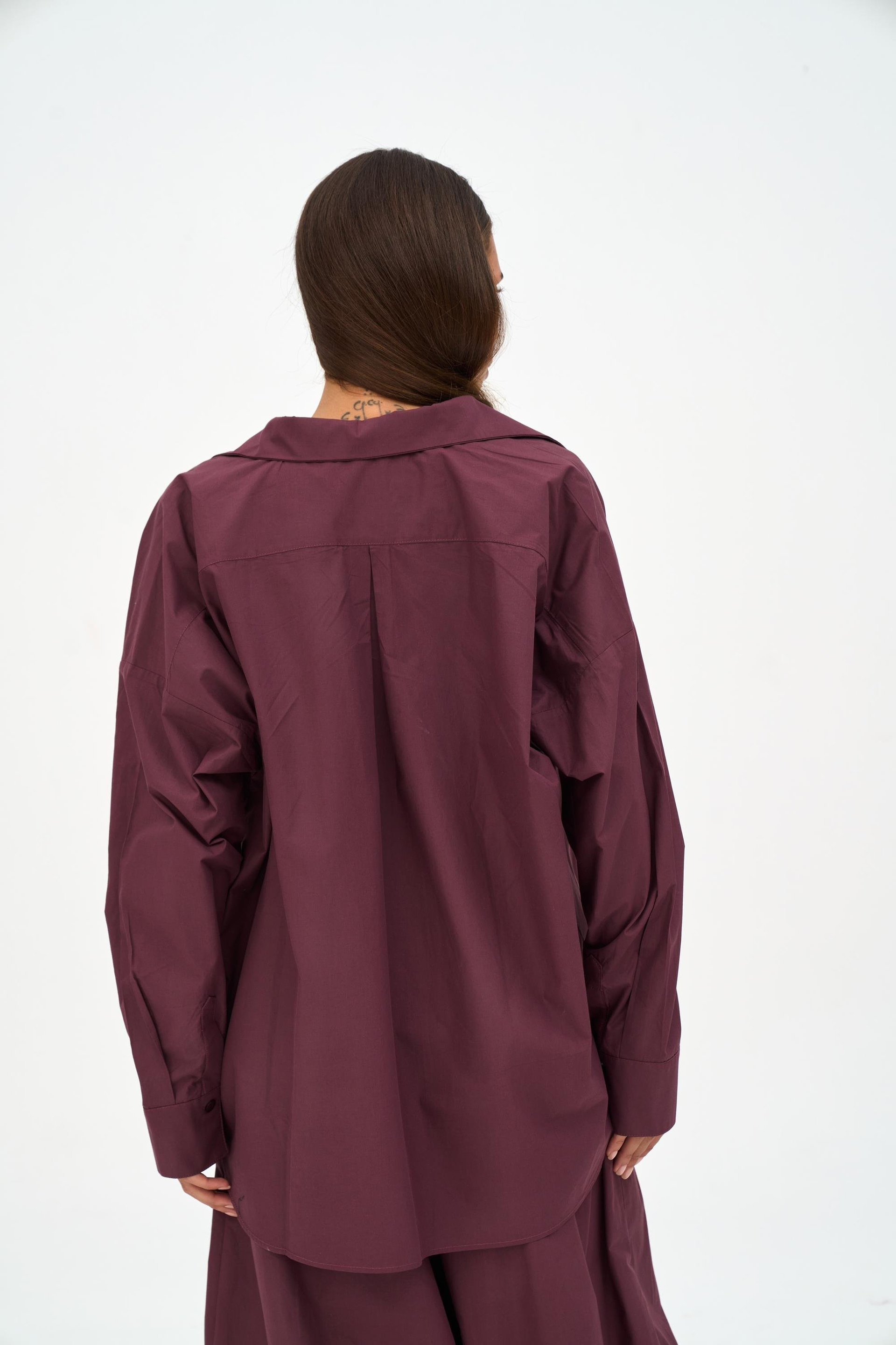Josie Oversized Burgundy Shirt