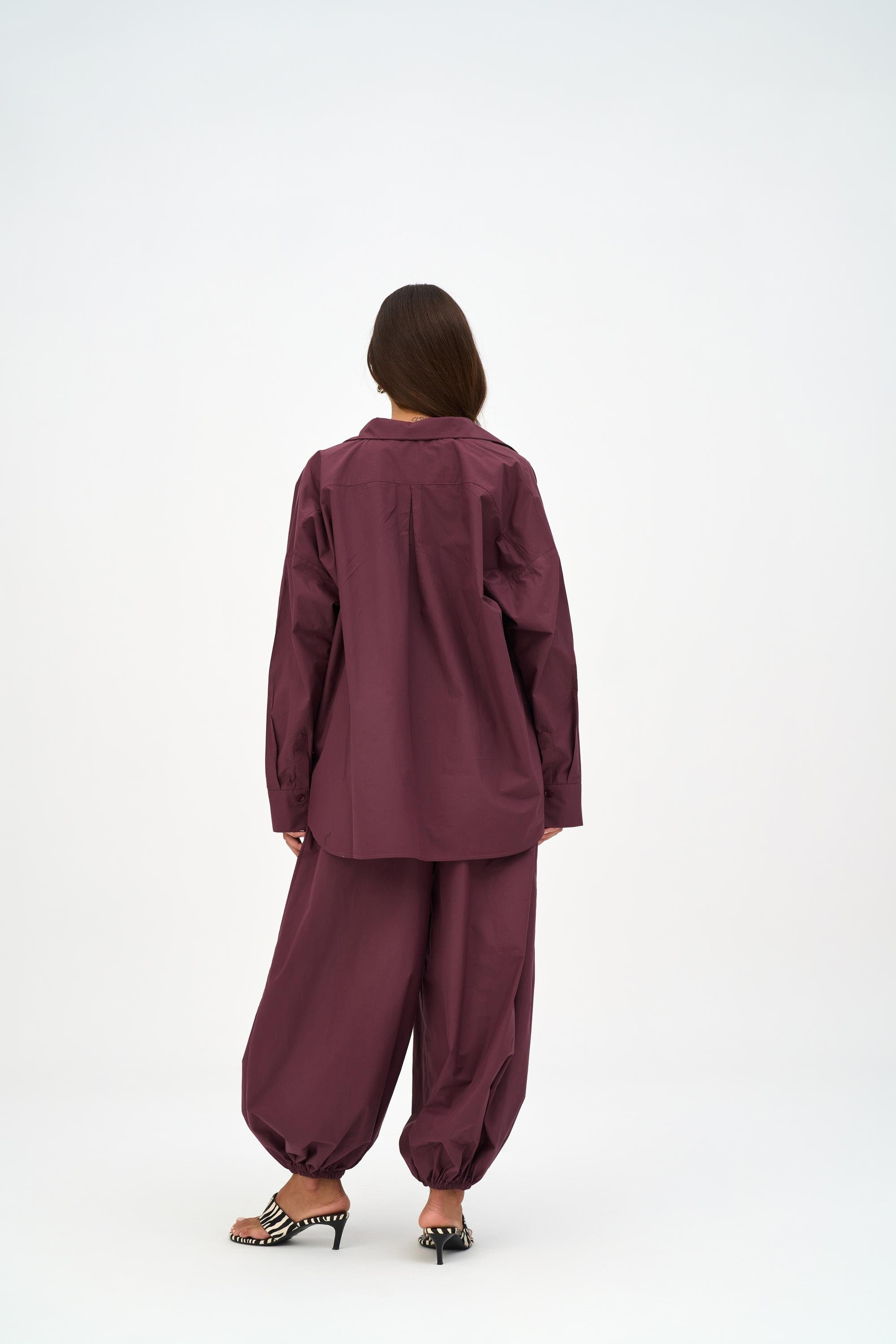 Josie Oversized Burgundy Shirt