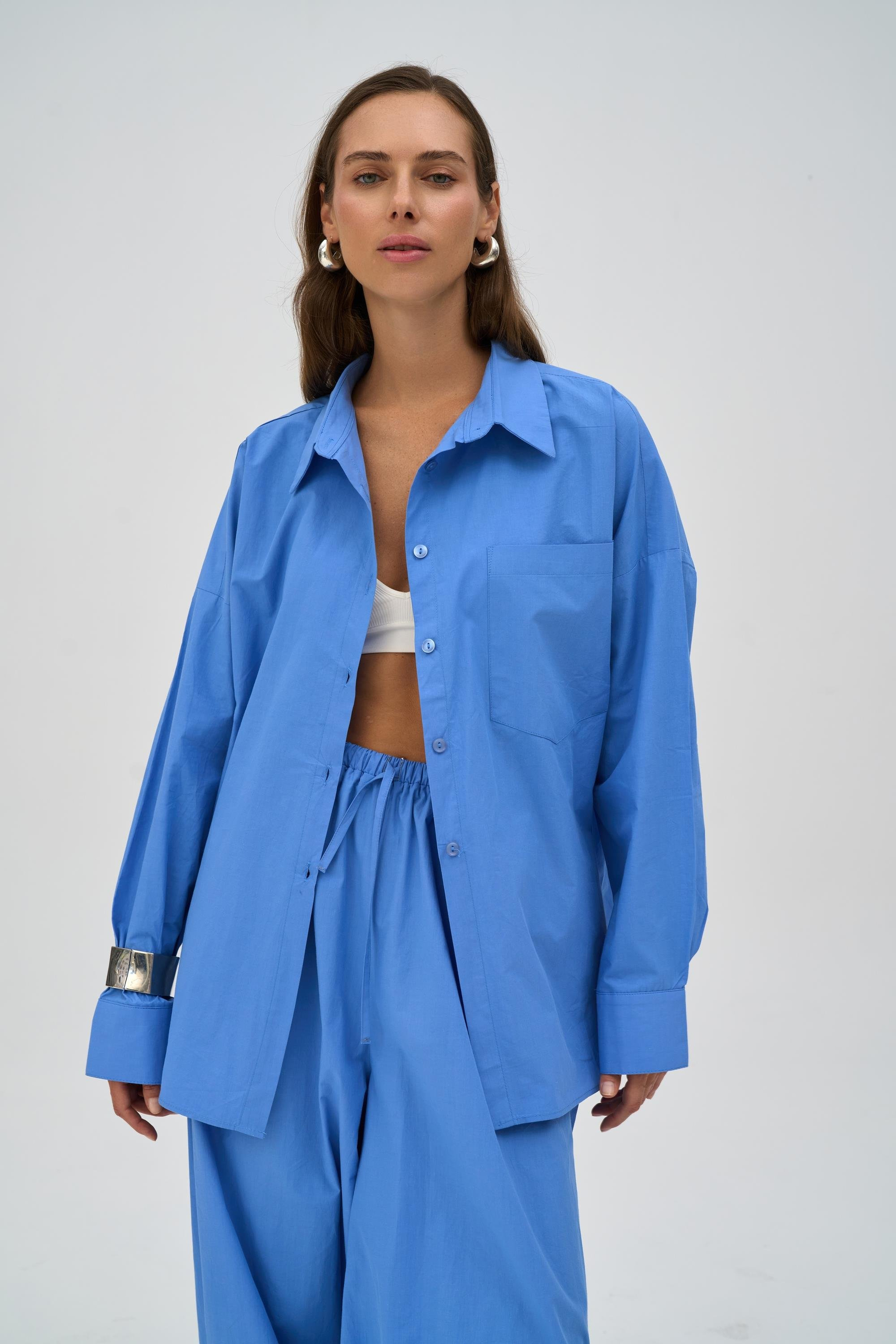 Josie Oversize Mavi Gömlek