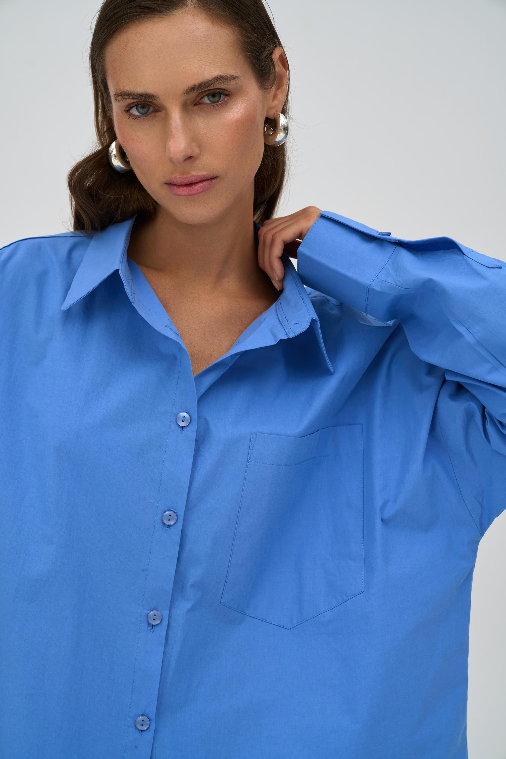 Josie Oversize Mavi Gömlek