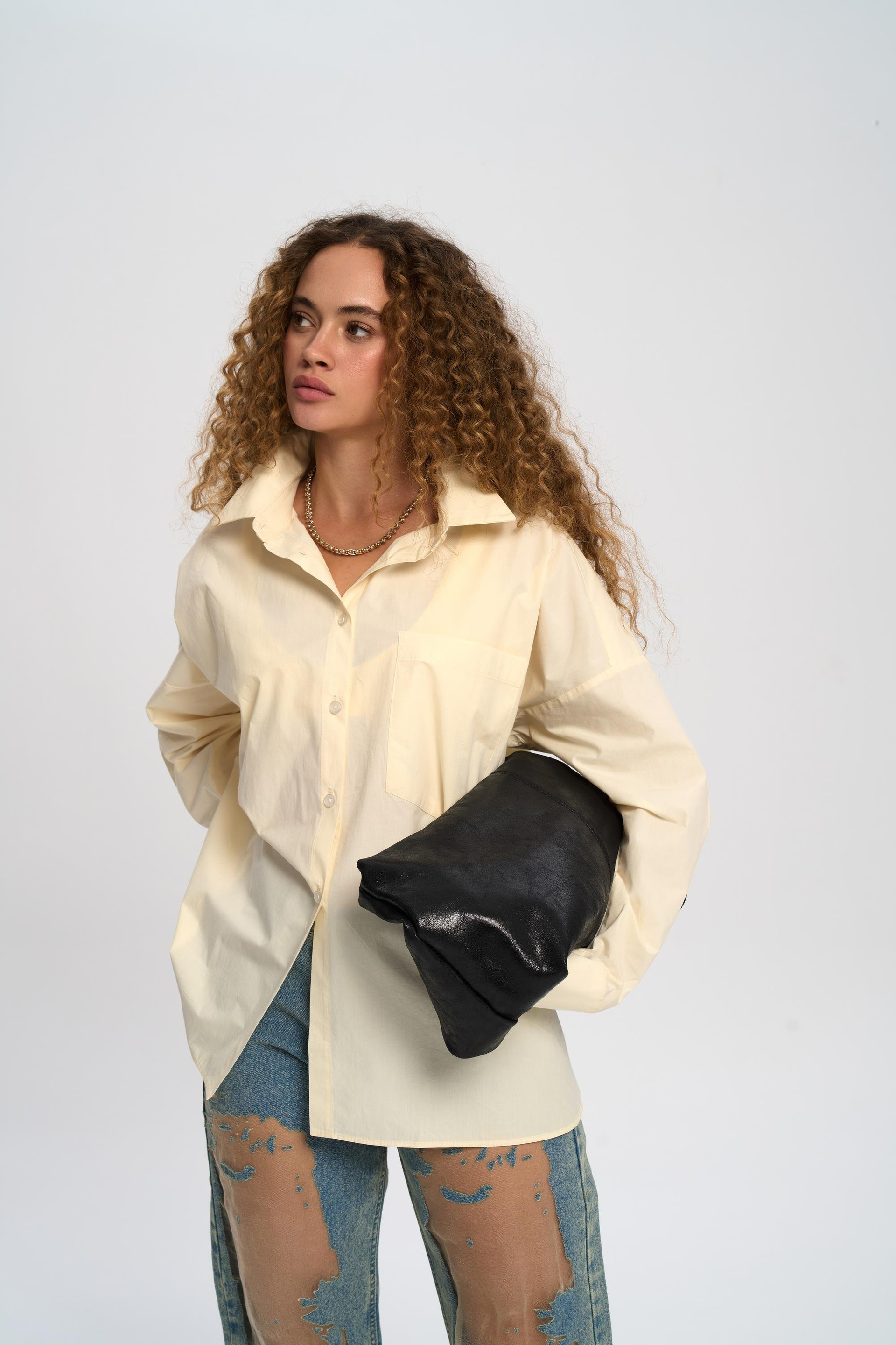 Josie Oversize Sarı Gömlek