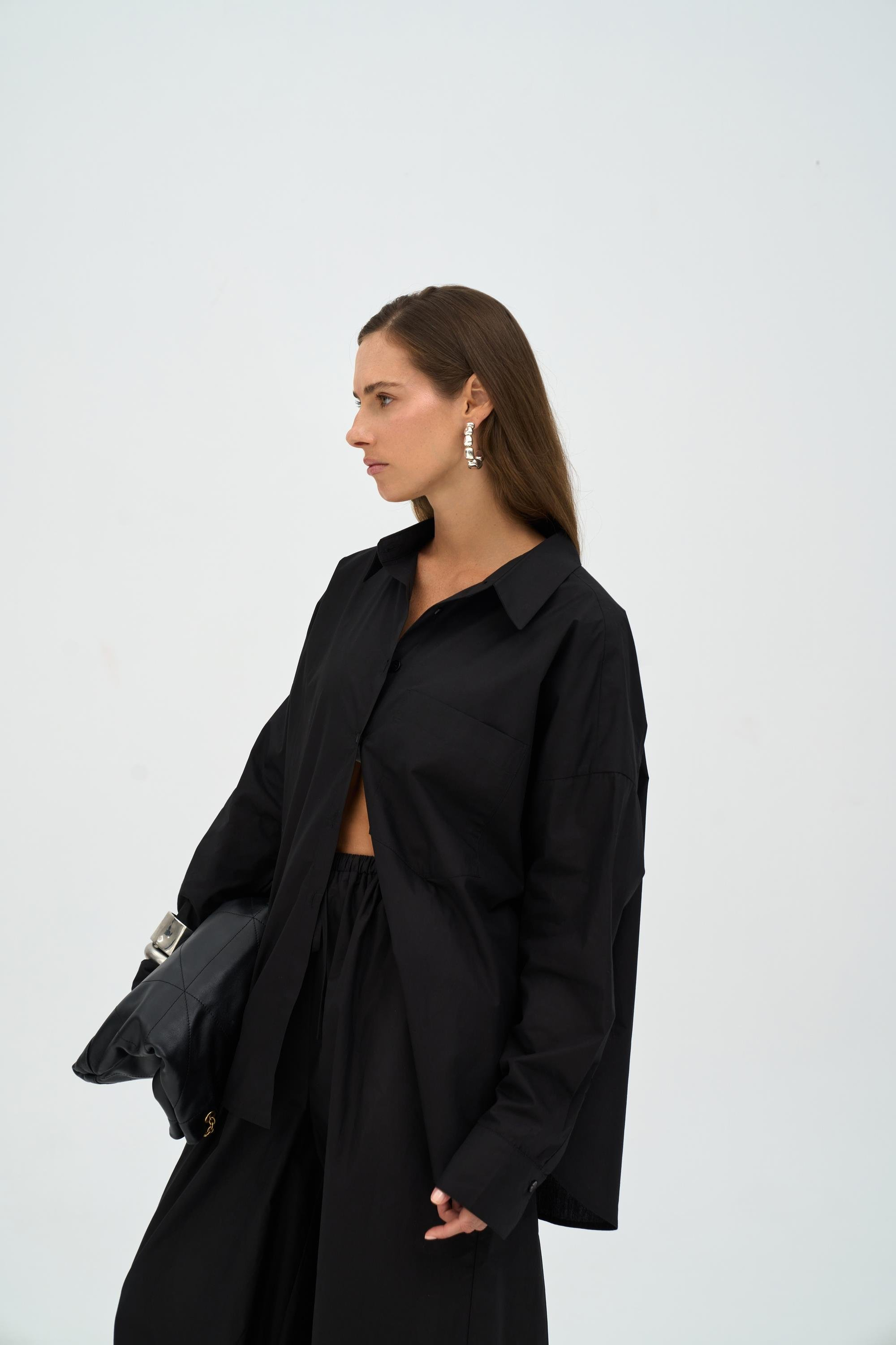Josie Oversized Black Shirt