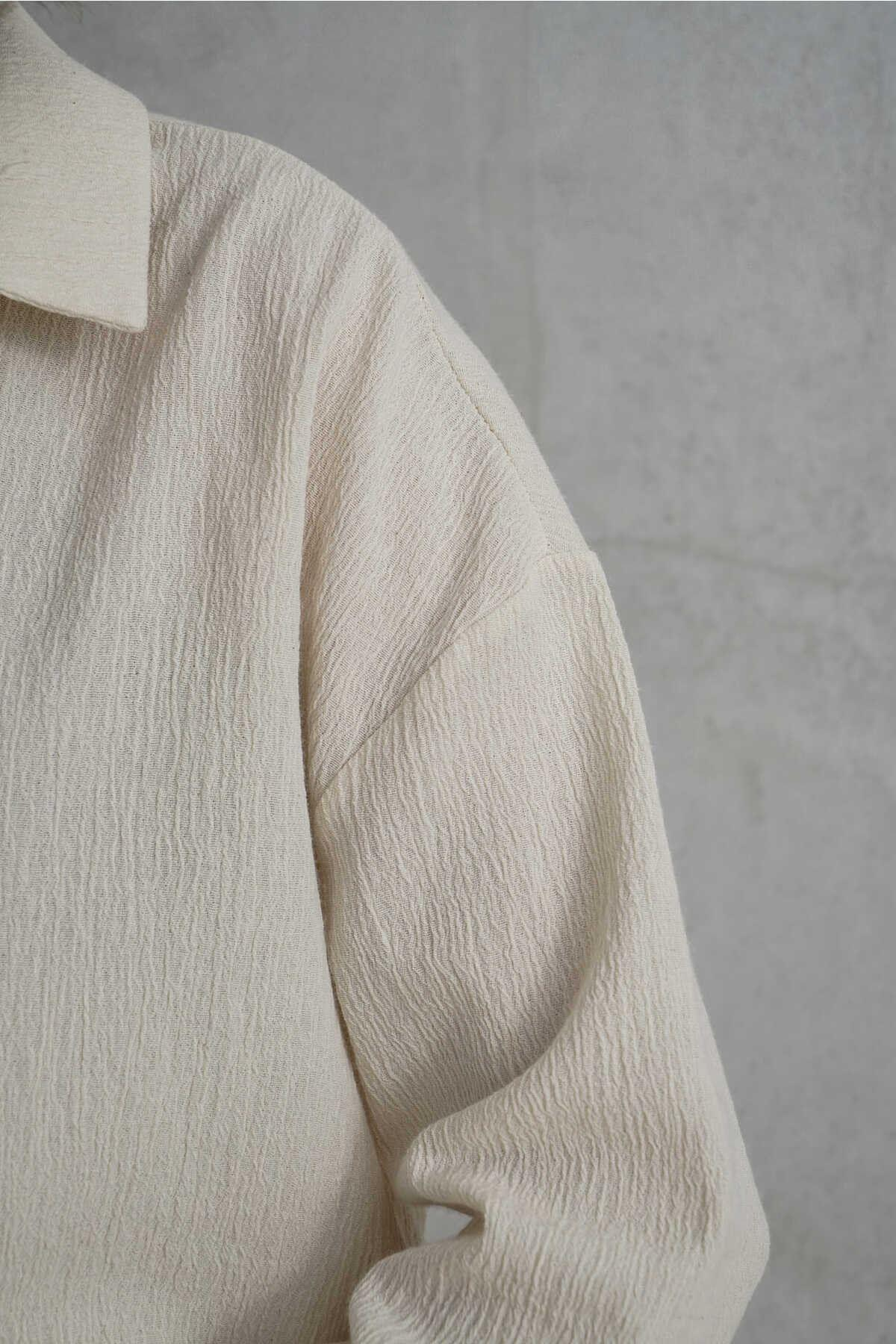 Bohemai Jovena Beige Shirt with Hidden Buttons