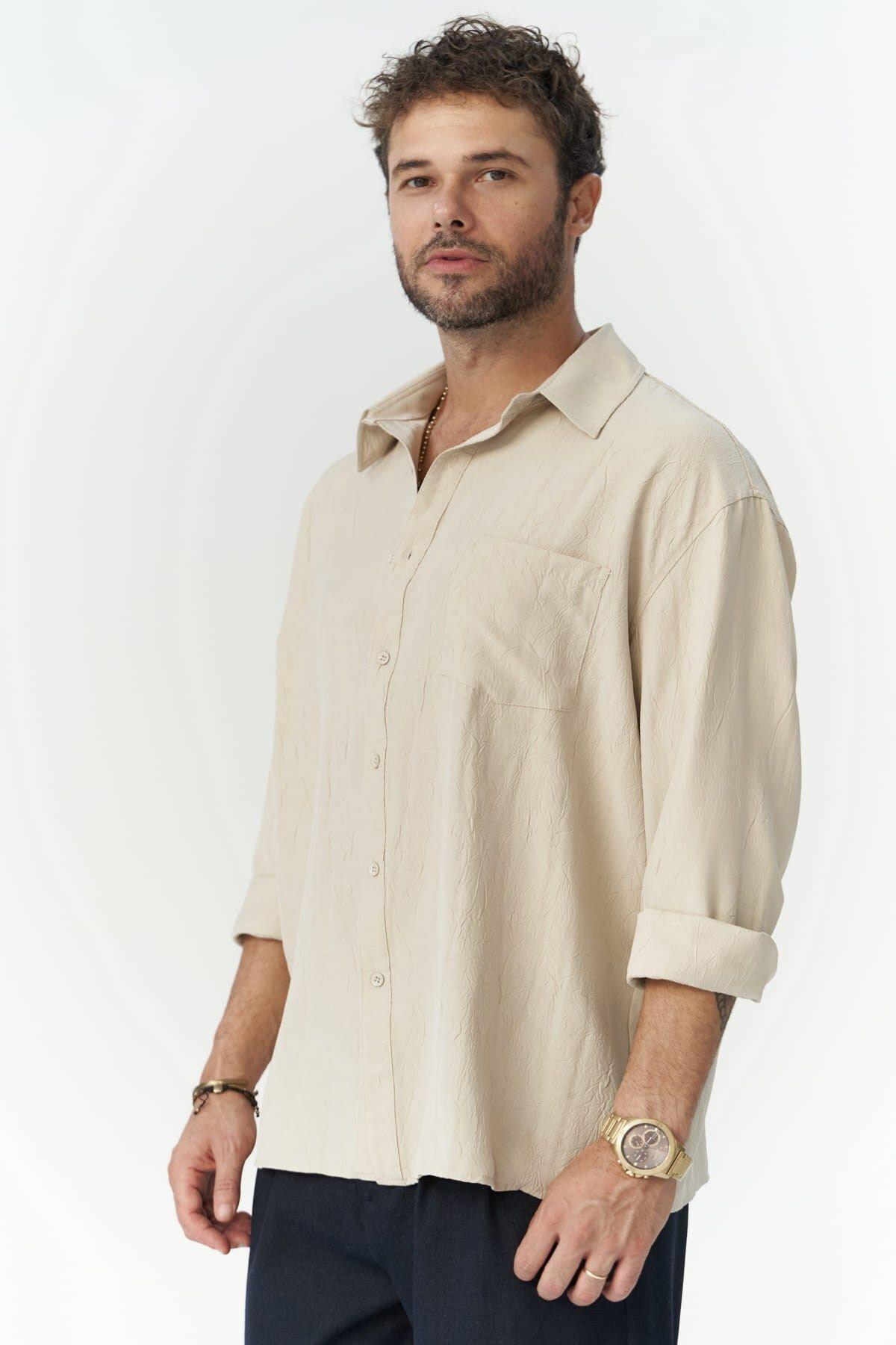 Juan Erkek Bej Gömlek