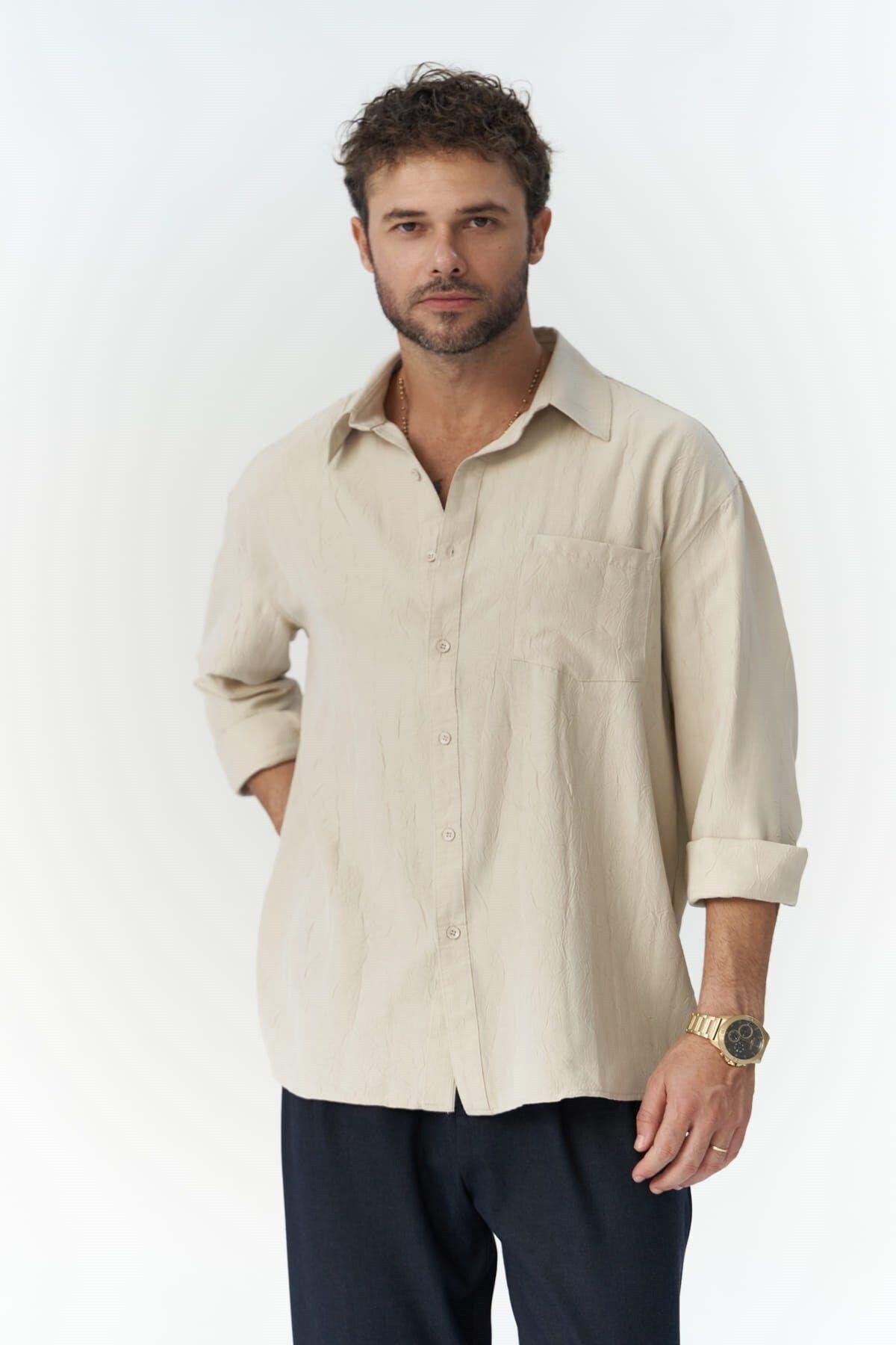 Juan Erkek Bej Gömlek