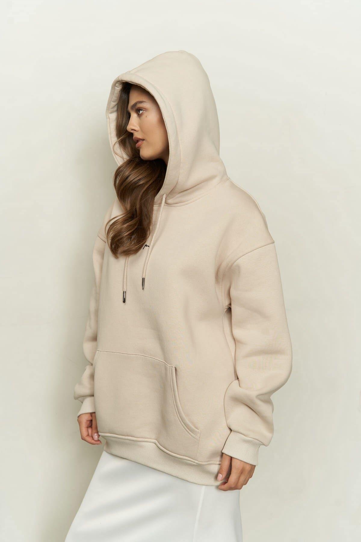 Just Be You Beige Hoodie Sweatshirt