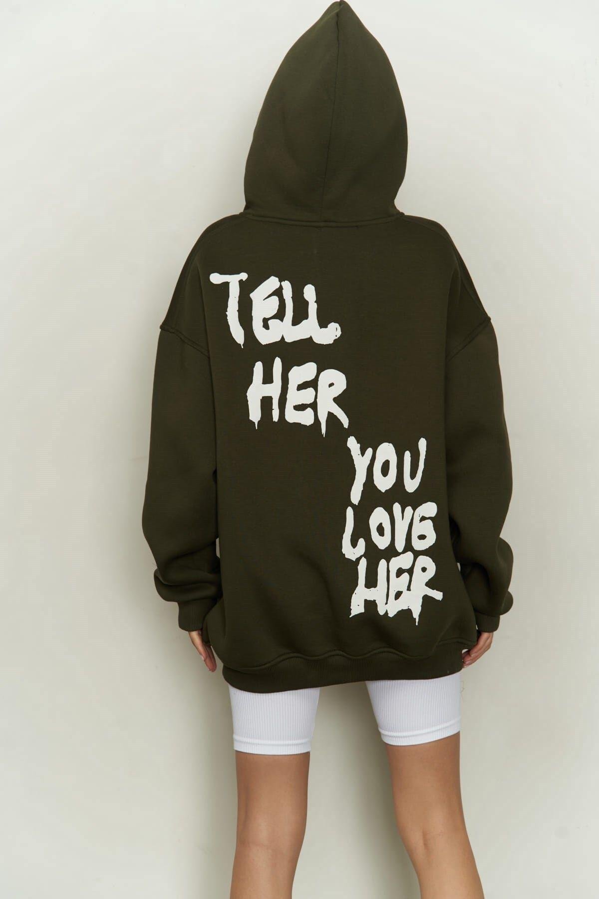 Just Be You Dark Khaki Hoodie Sweatshirt