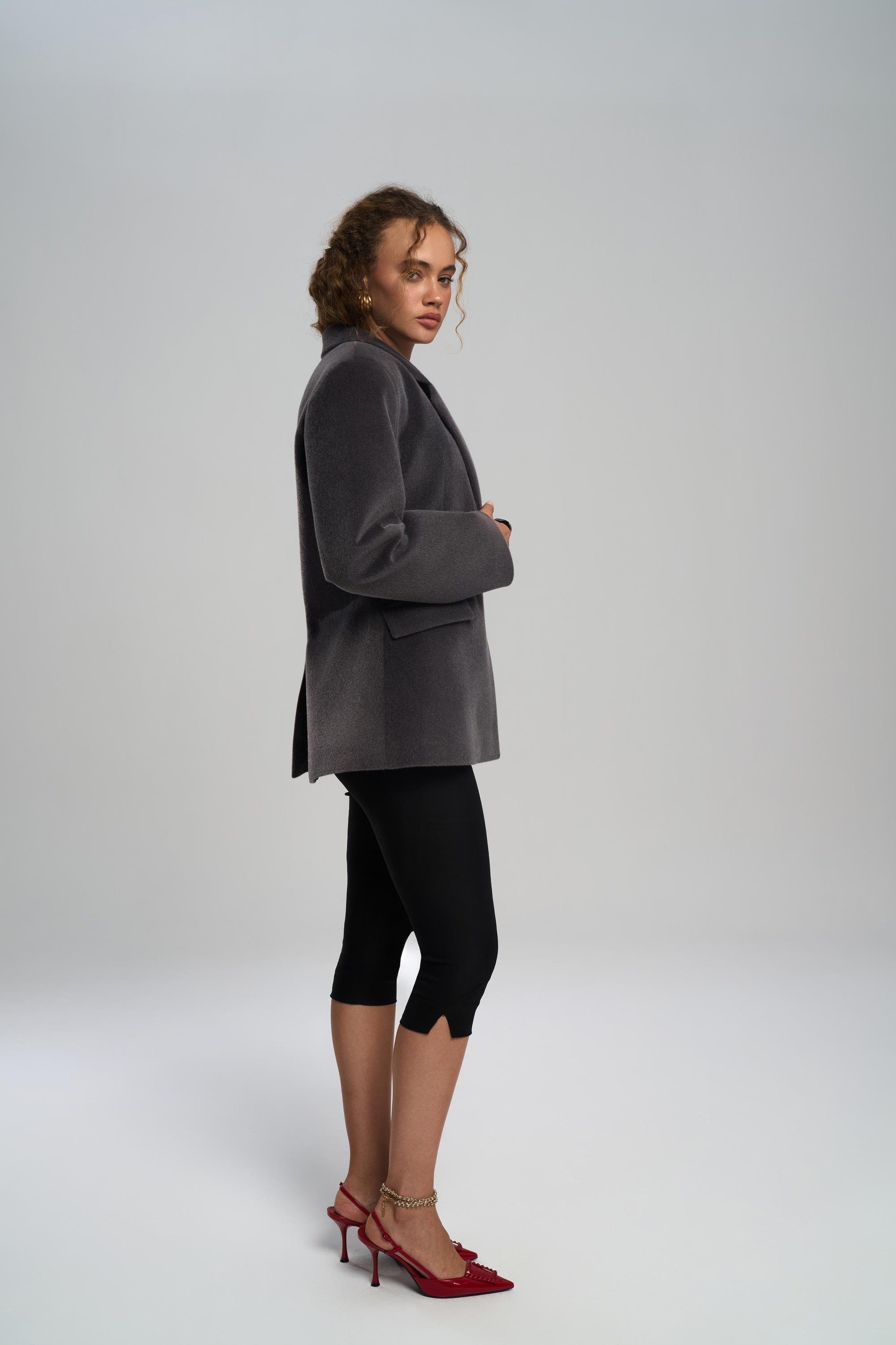 Kaela Bel Oturmalı Antrasit Blazer