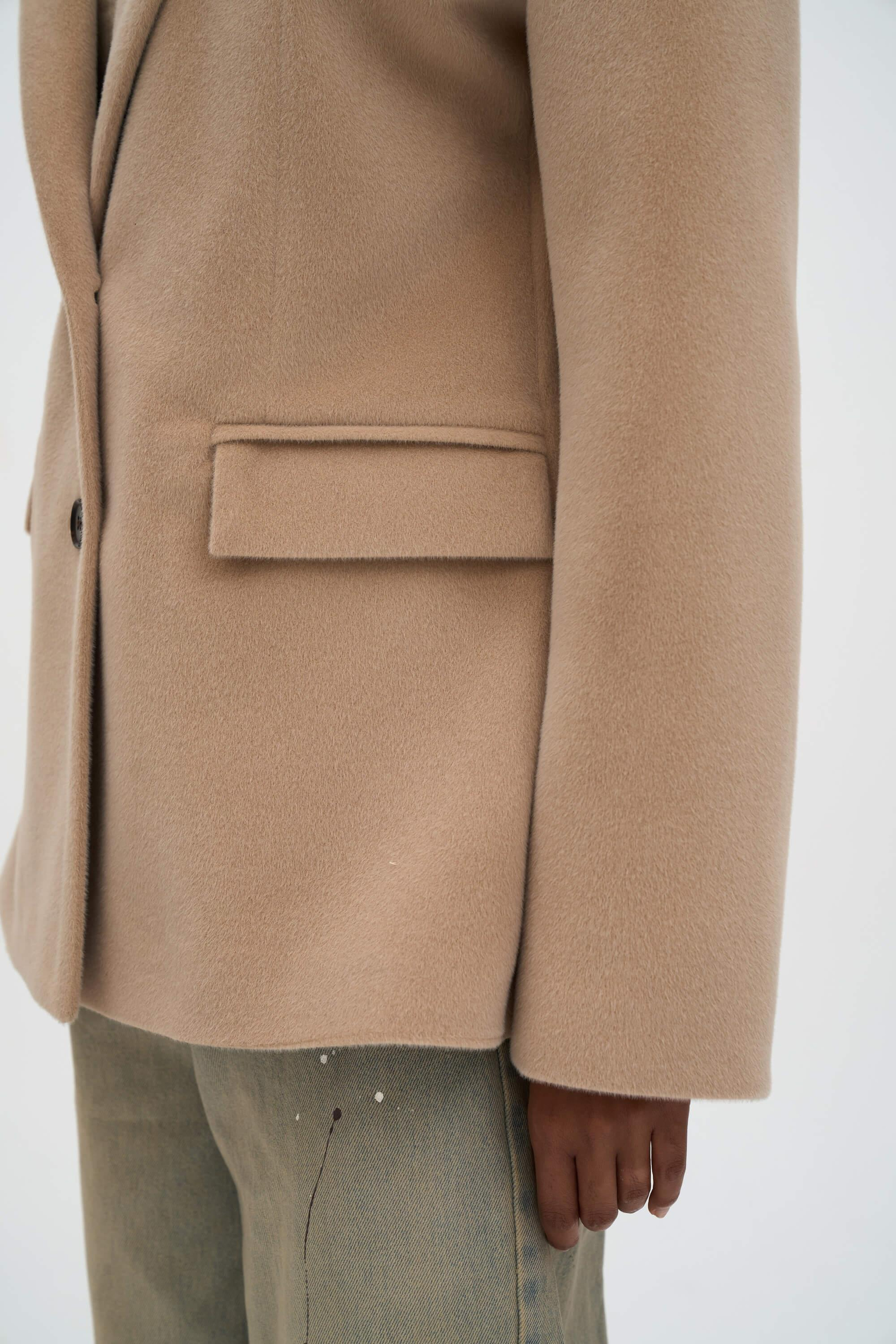 Kaela Bel Oturmalı Bej Blazer