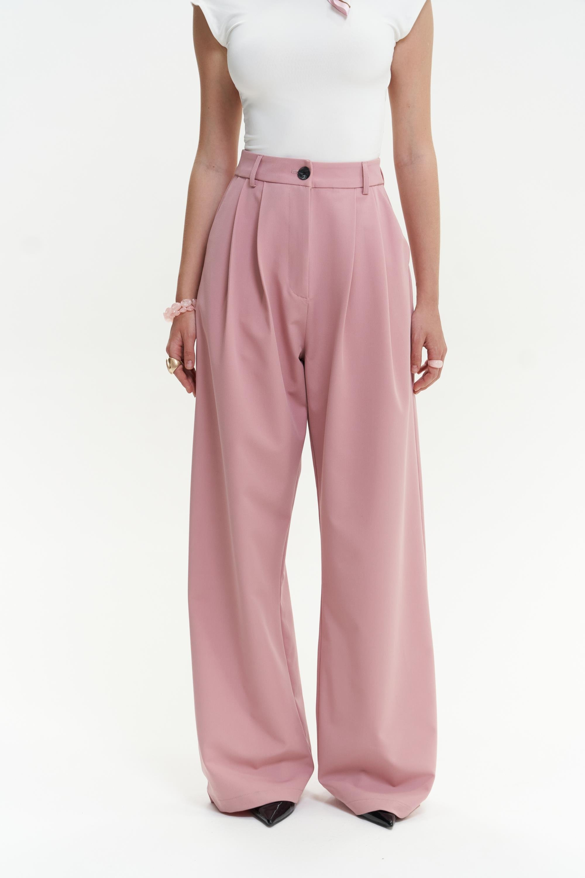 Kaylee Pembe Palazzo Pantolon