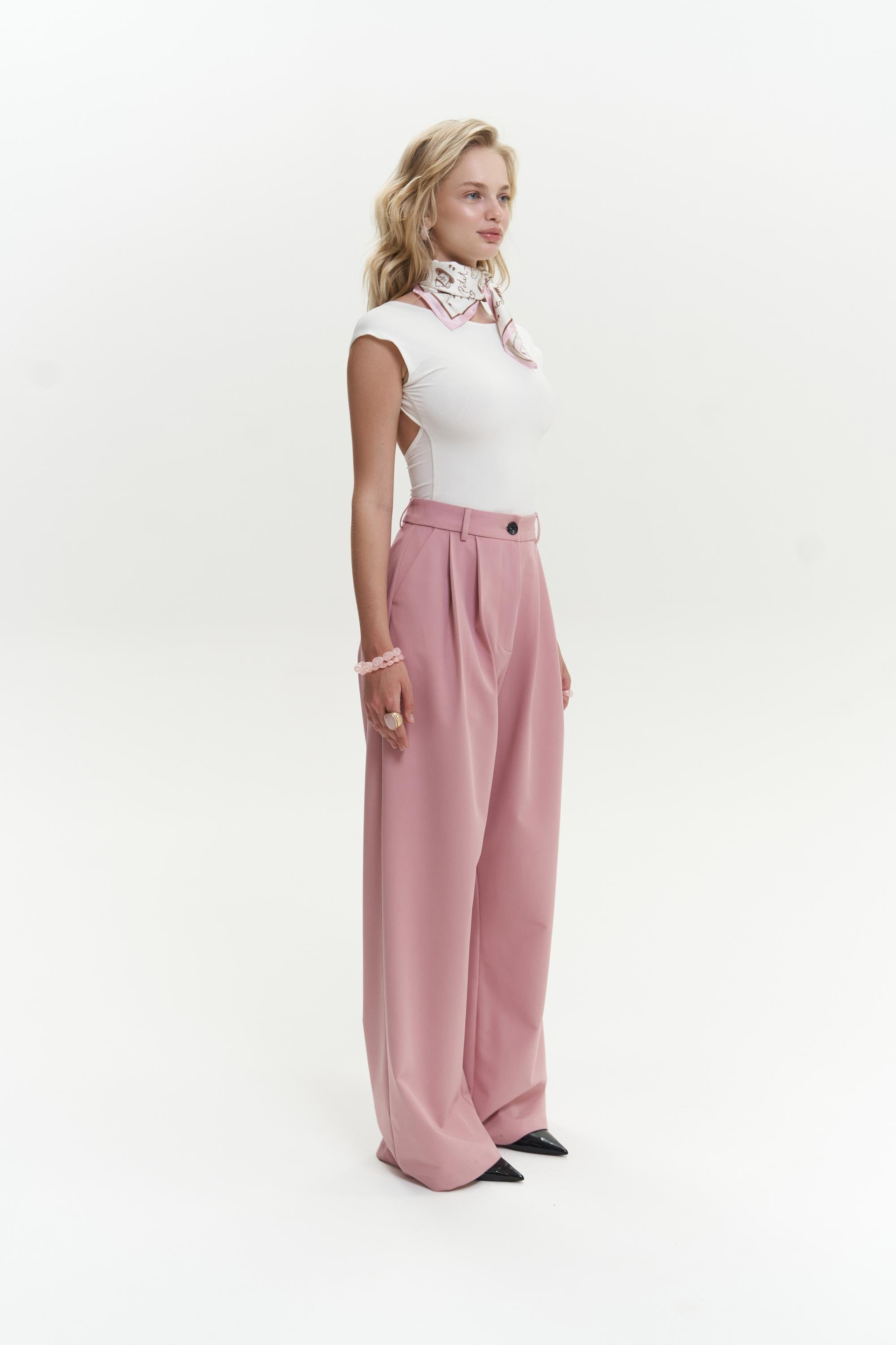 Kaylee Pembe Palazzo Pantolon