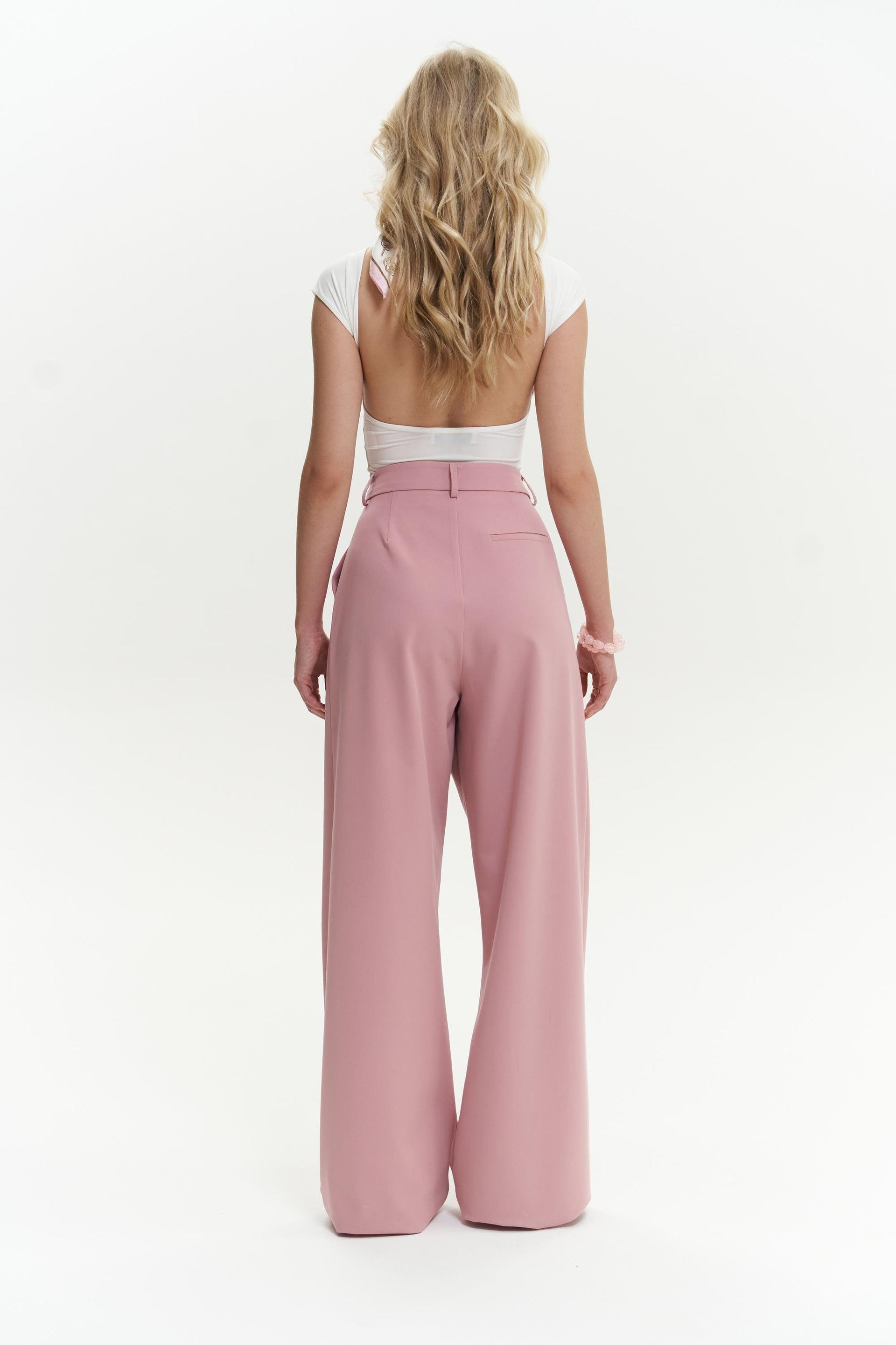 Kaylee Pembe Palazzo Pantolon