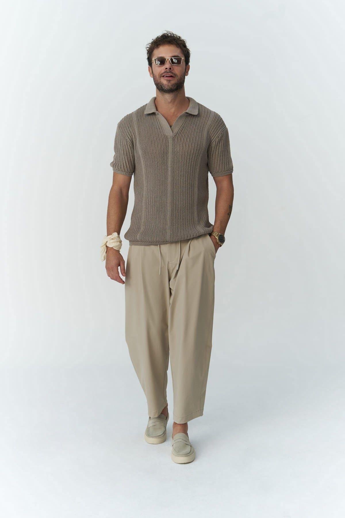 Kenway Men's Beige Trousers