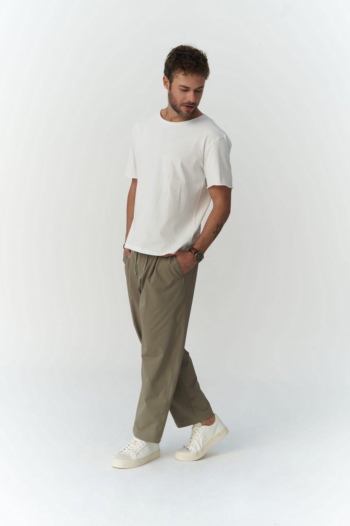 Kenway Men's Khaki Trousers
