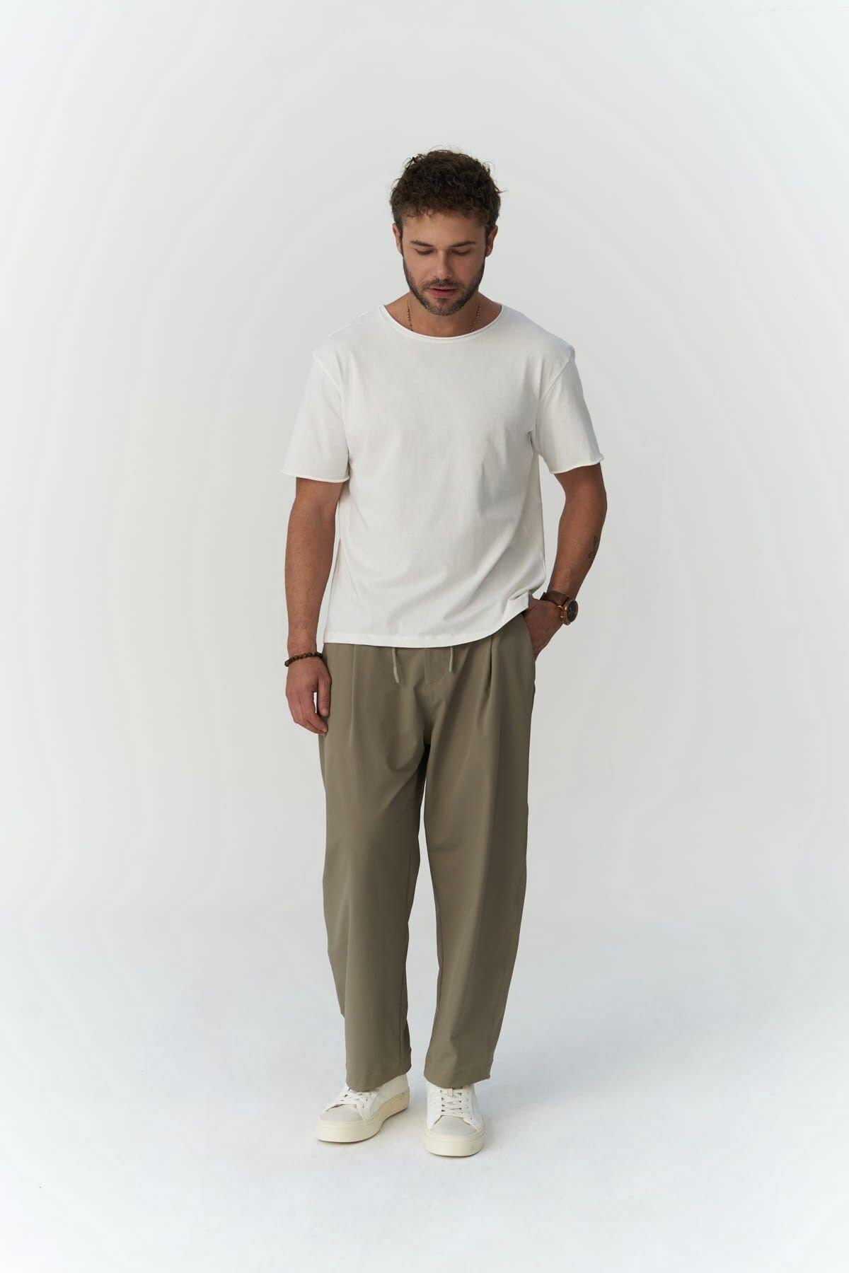 Kenway Men's Khaki Trousers