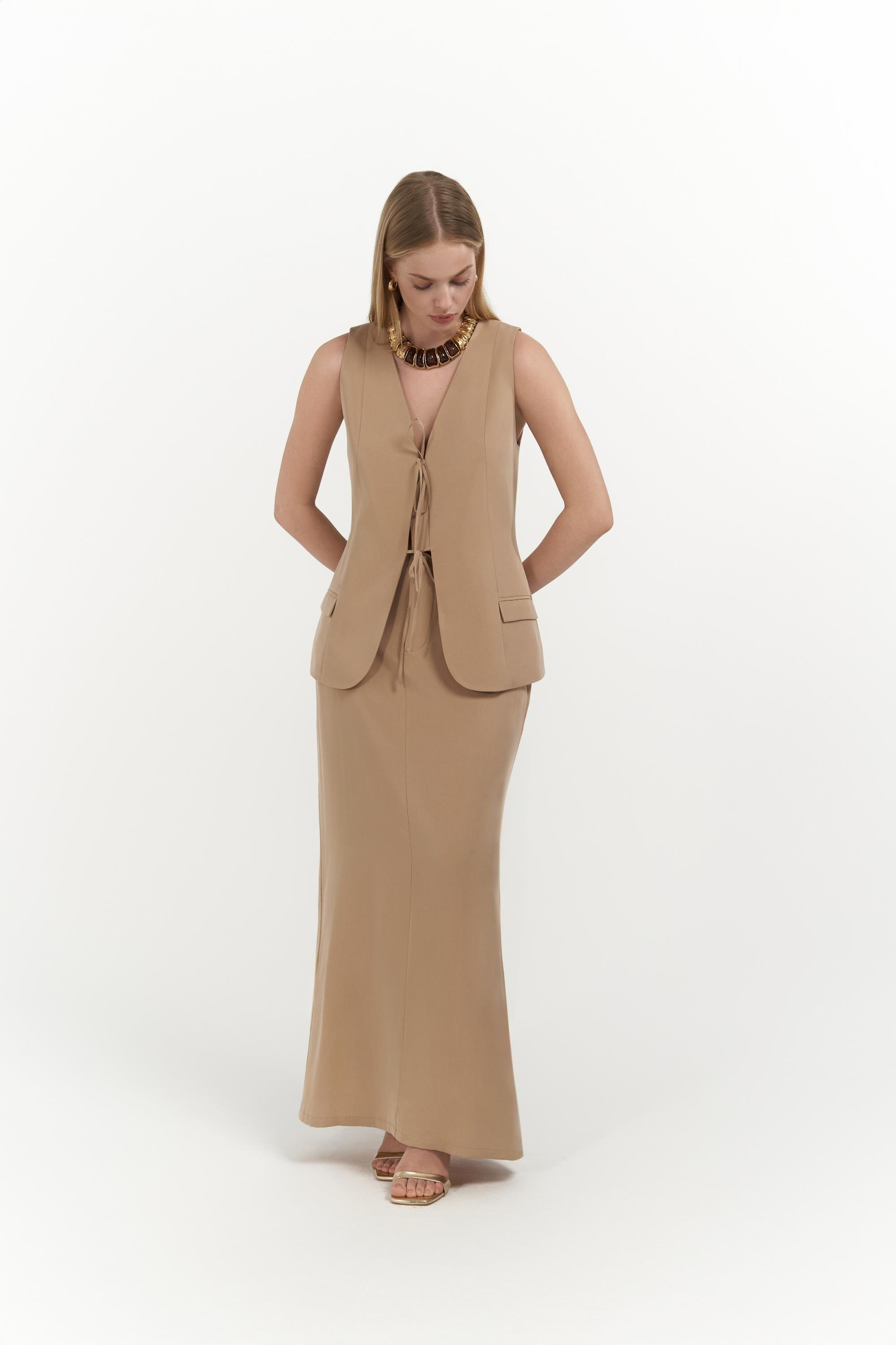 Korben Yelek Etek Vizon Takım