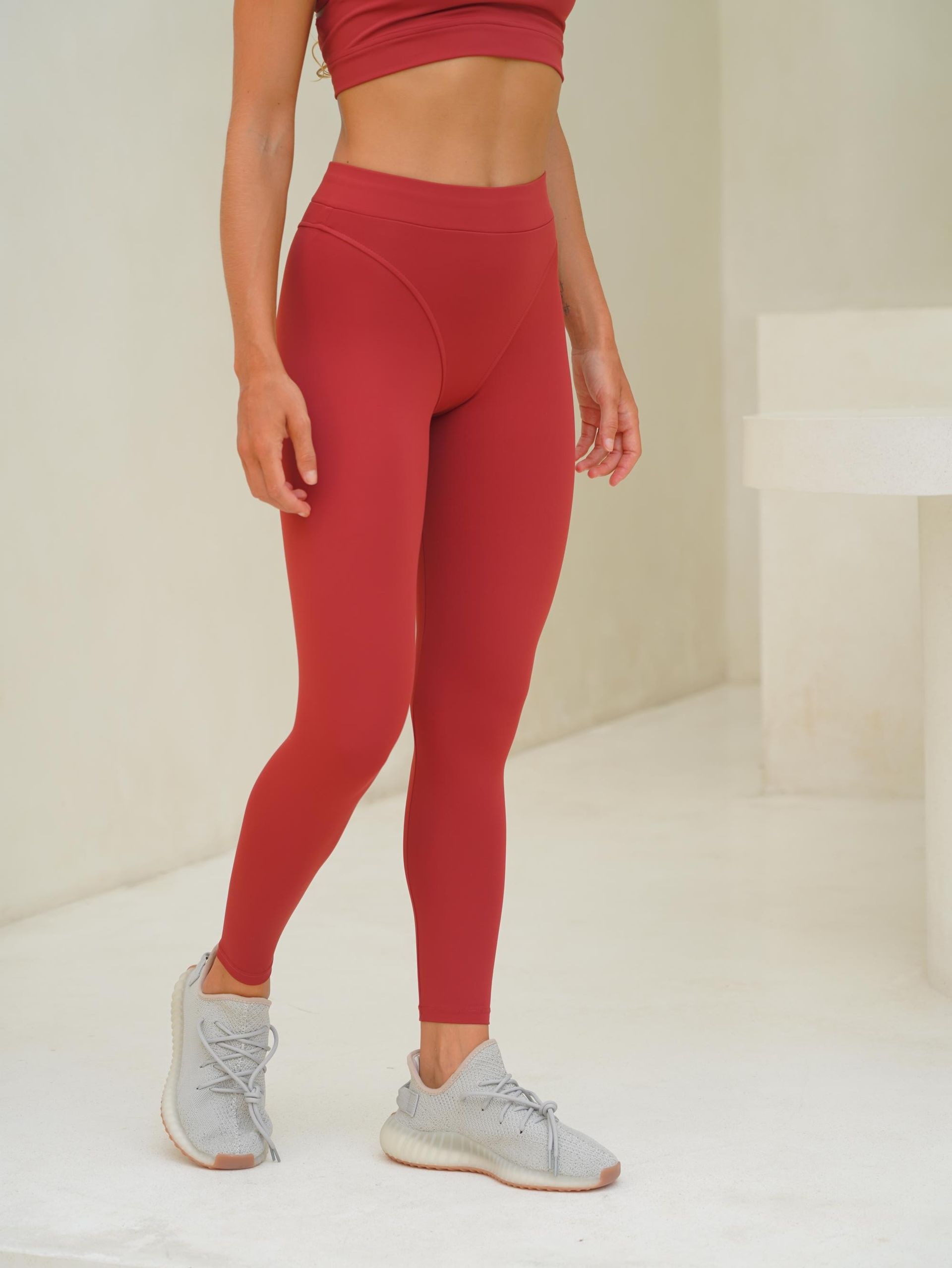 Kratos Dikiş Detay Uzun Bordo Tayt