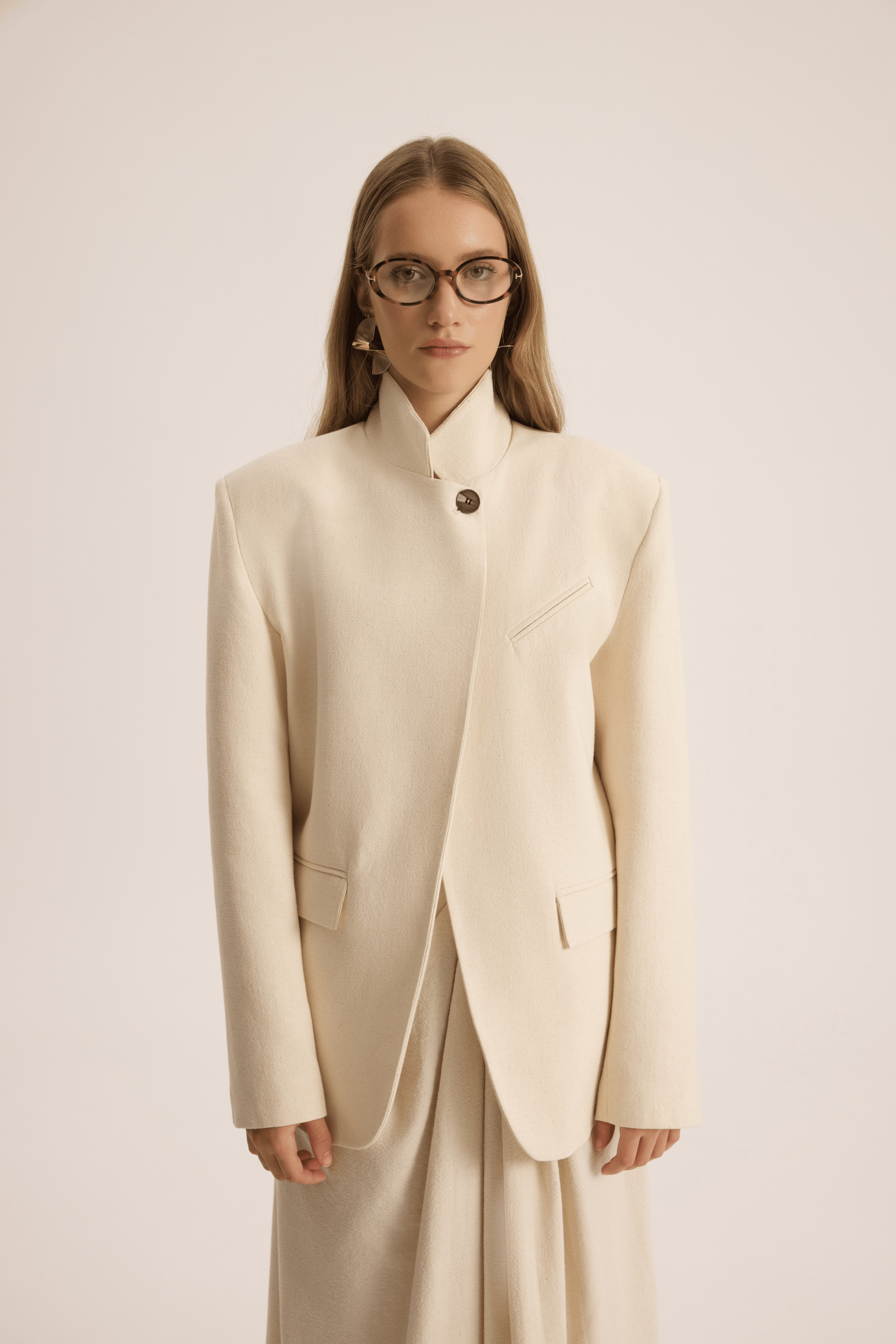 Lagoon Dik Yaka Bej Blazer