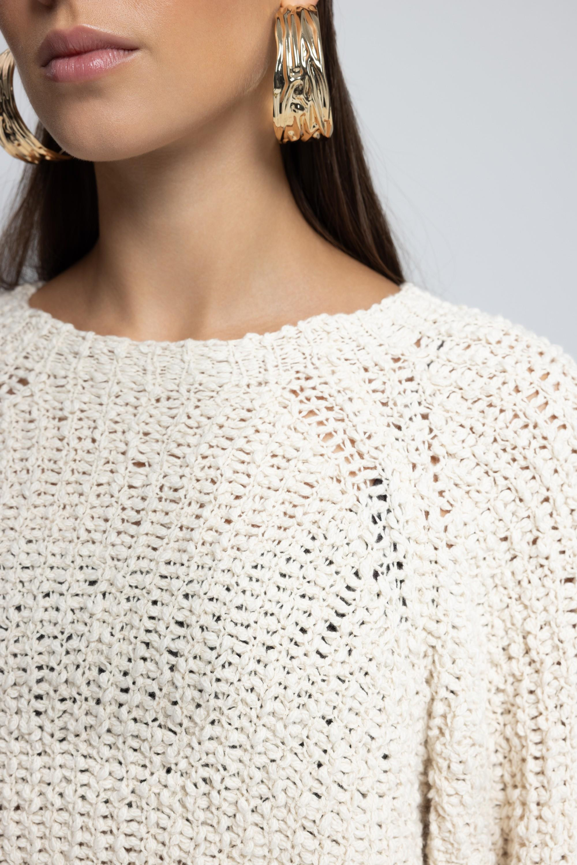 Latte Bisiklet Yaka Bej Triko Kazak