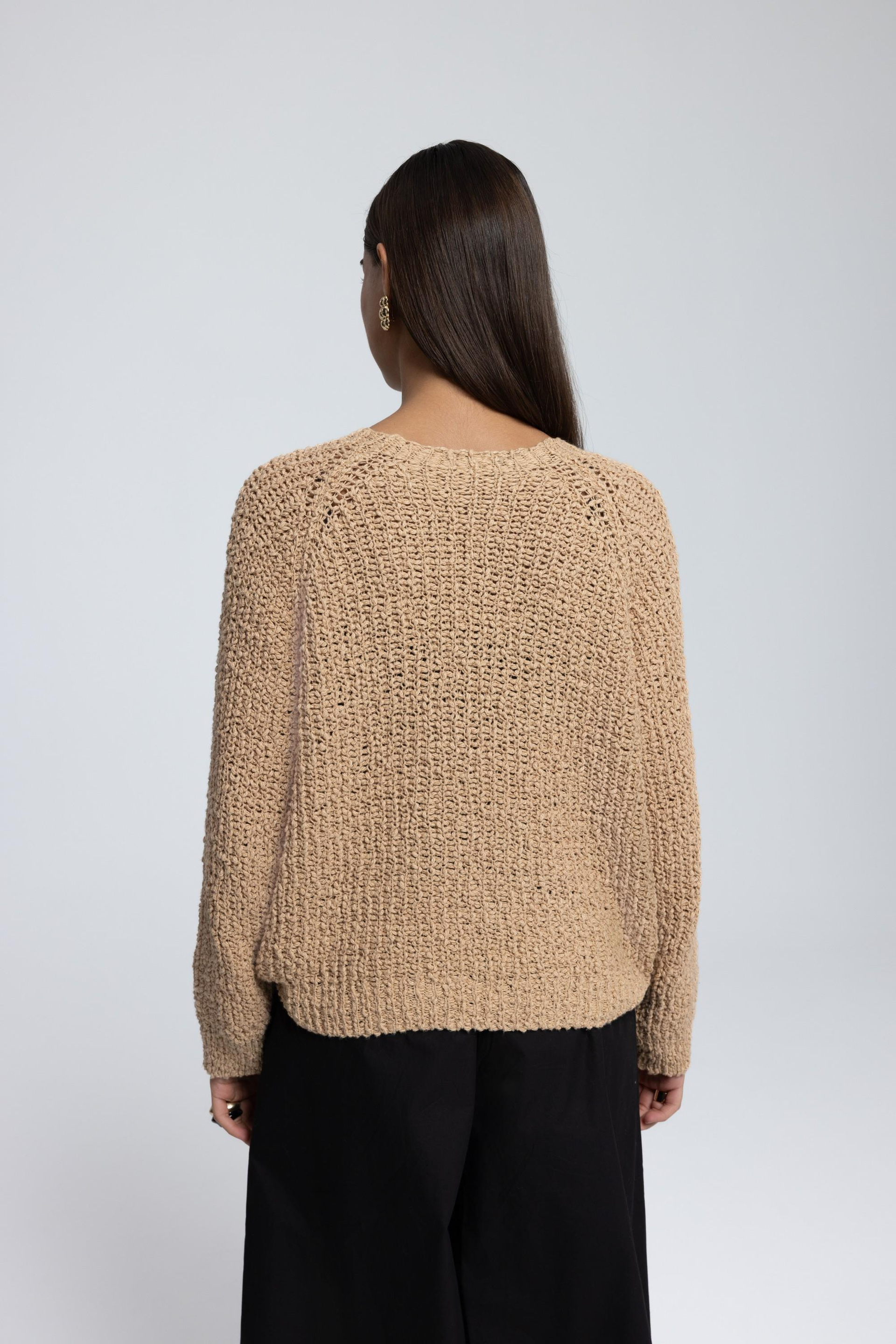 Latte Bisiklet Yaka Hardal Triko Kazak