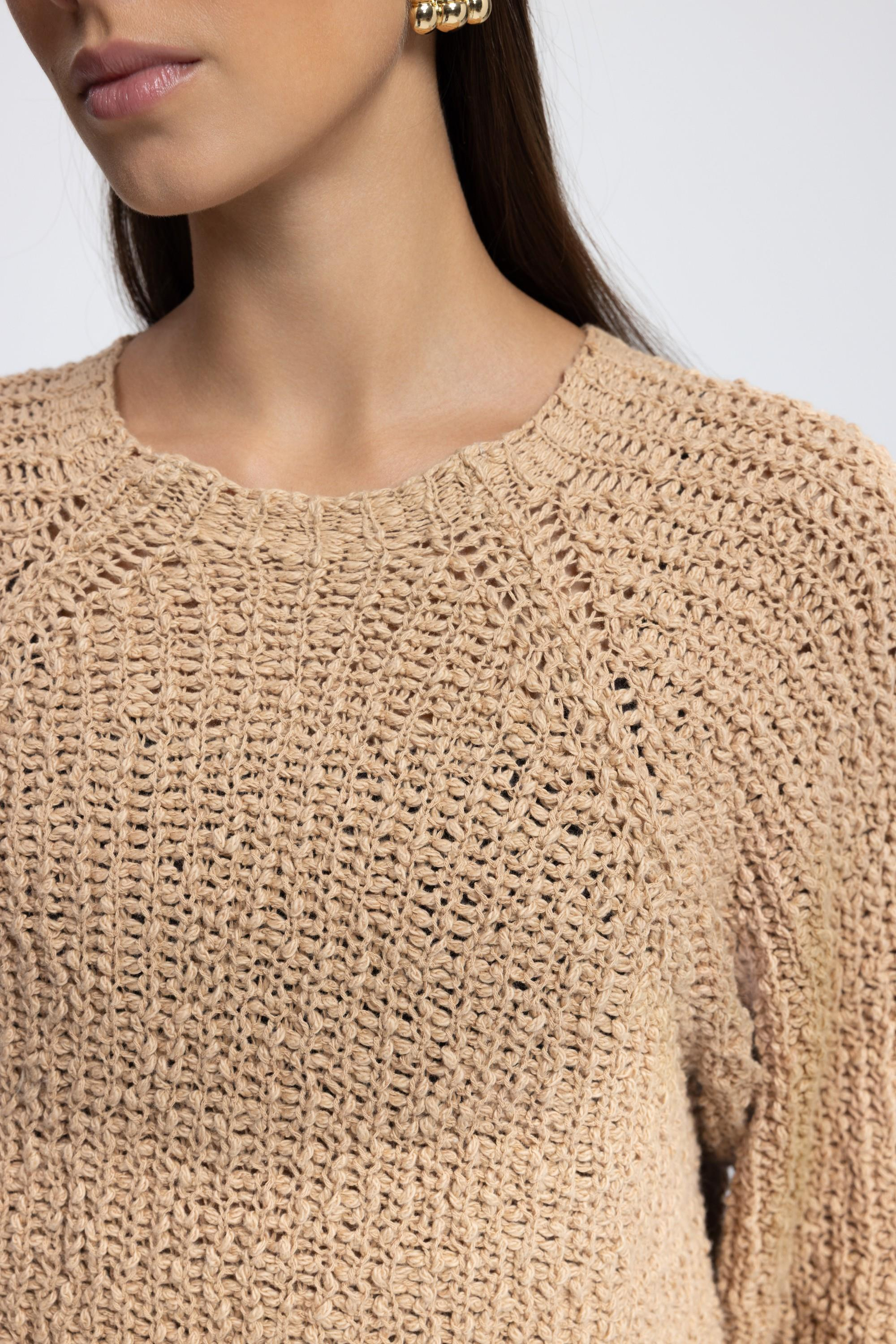 Latte Bisiklet Yaka Hardal Triko Kazak