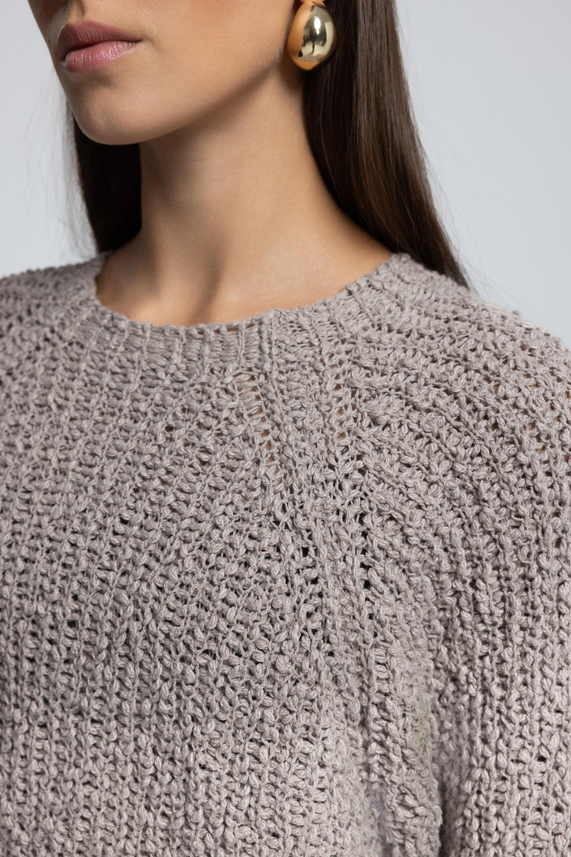 Latte Bisiklet Yaka Vizon Triko Kazak