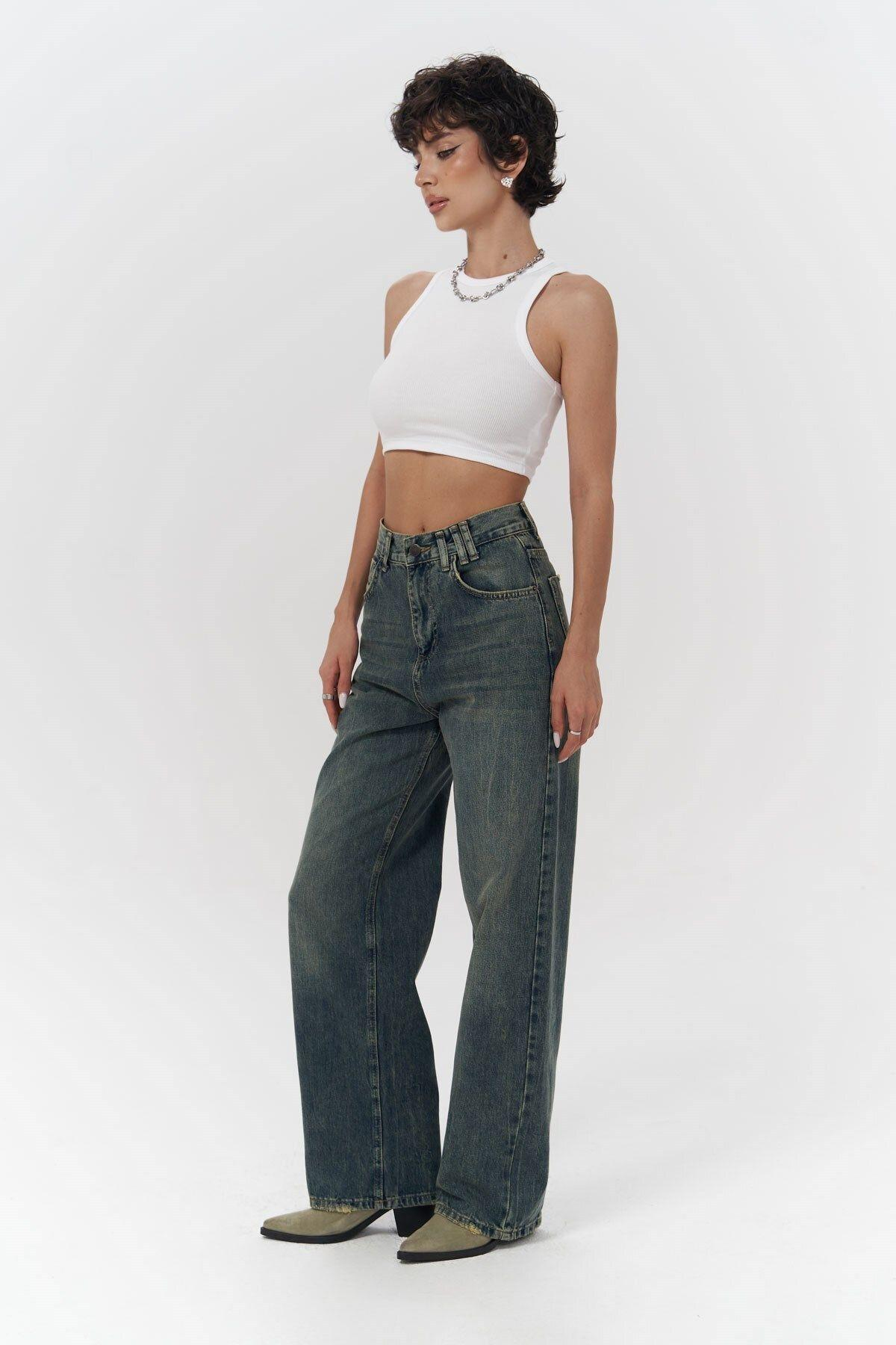 Laura Dirty Green Jeans