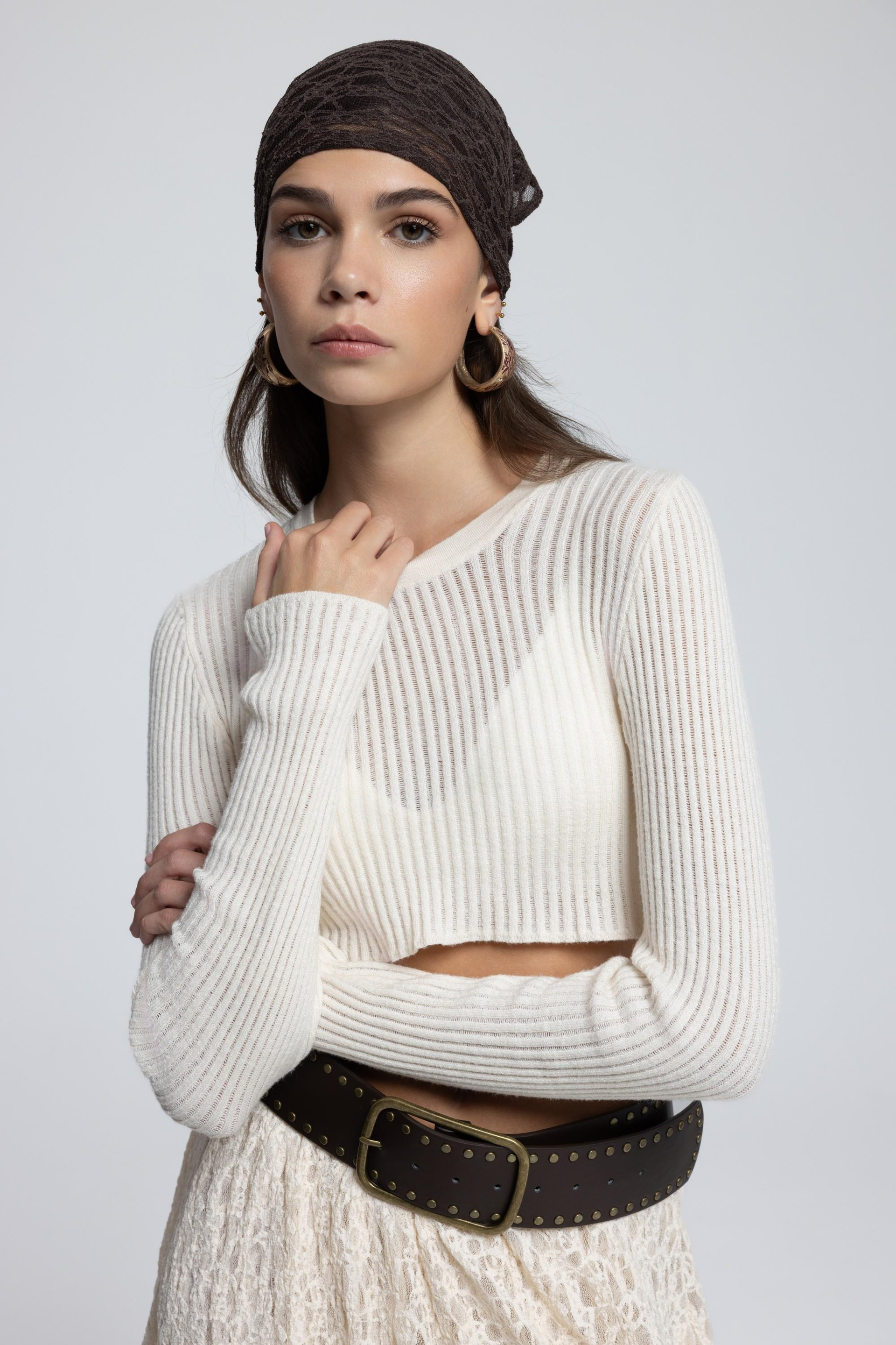 Liana Beige Soft Touch Knit Crop