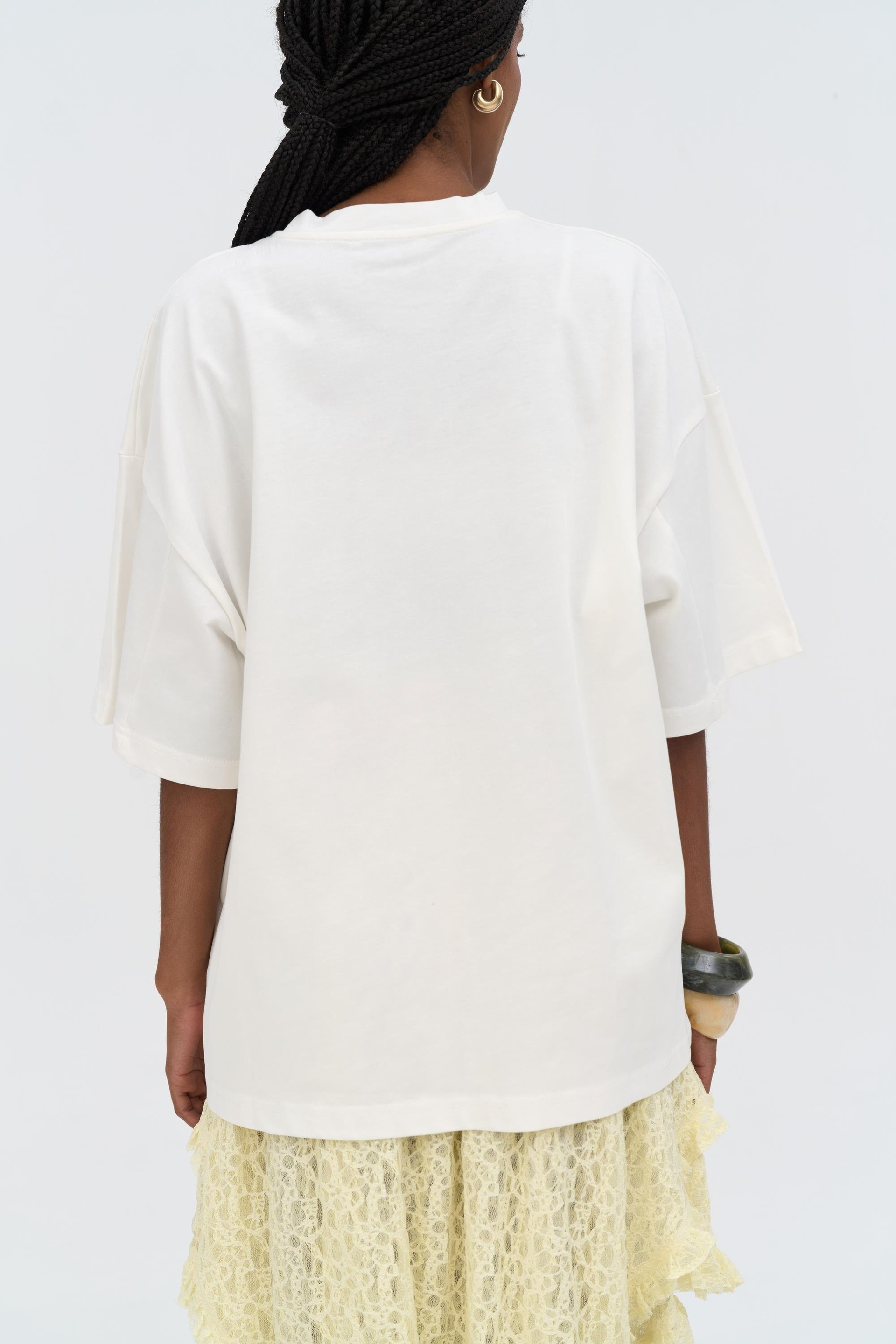 Lime Oversize Beyaz T-Shirt