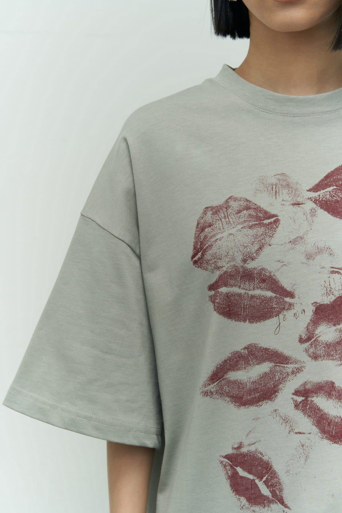 Lips Gray Oversize T-Shirt
