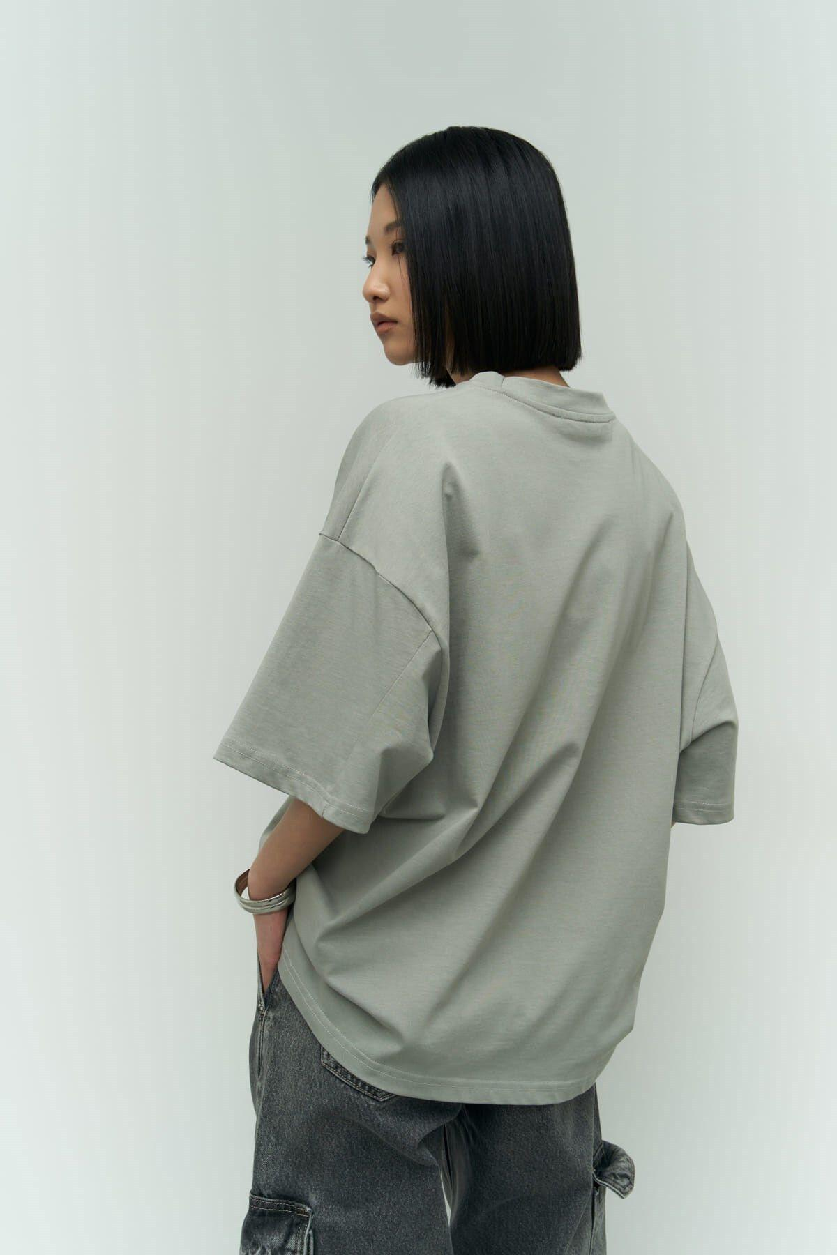 Lips Gray Oversize T-Shirt