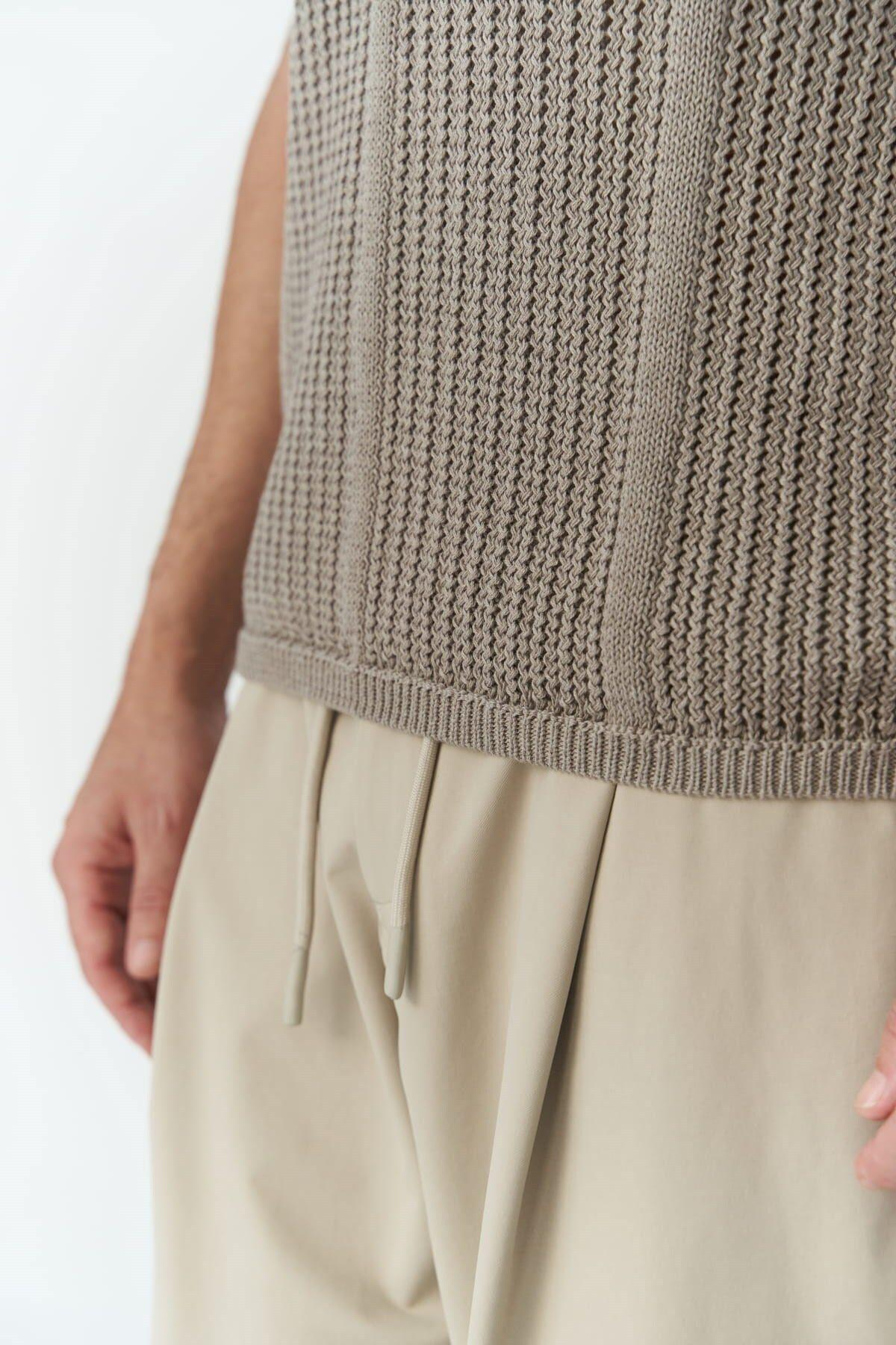 Looke Men's Dark Beige Knit T-Shirt 