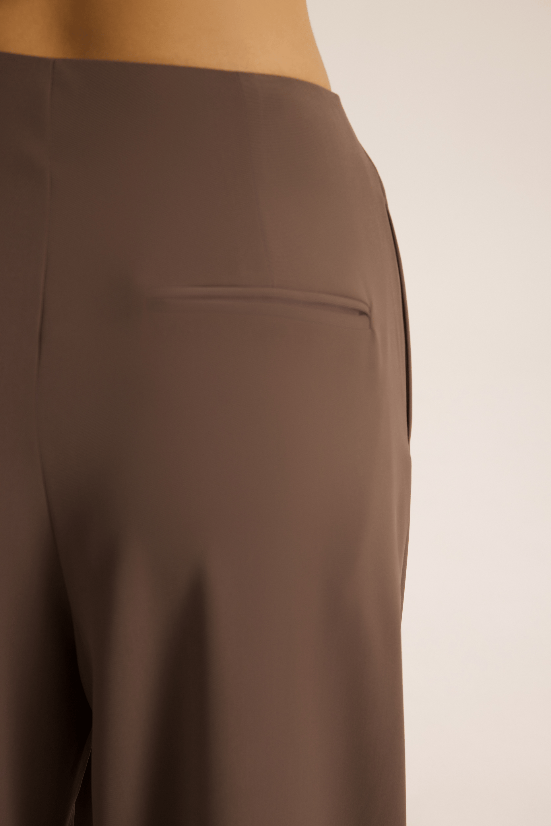 Loose Pile Detaylı Kahve Dökümlü Pantolon