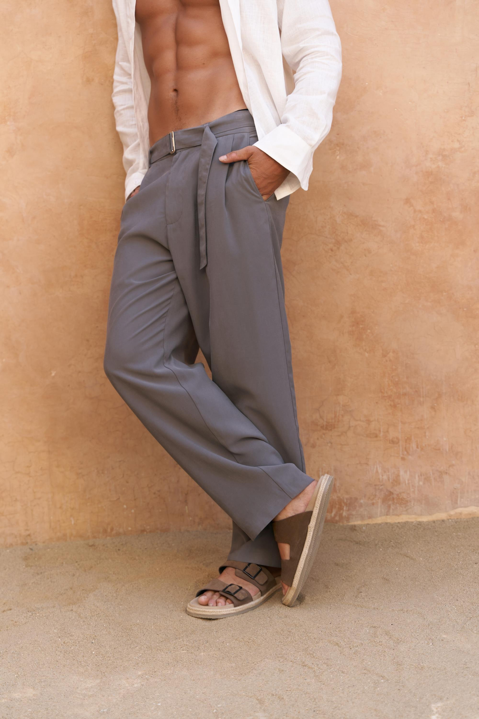 Lorenza Kemer Detay Antrasit Erkek Pantolon