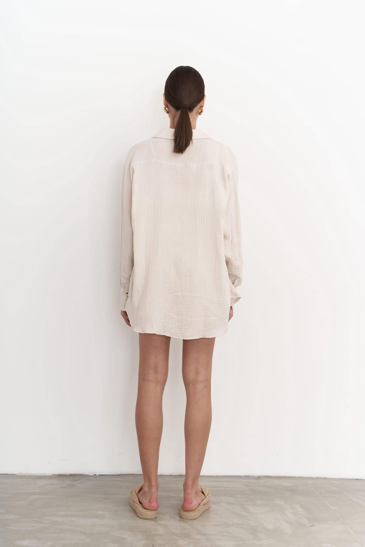 Lorissa Bej Müslin Şortlu Takım