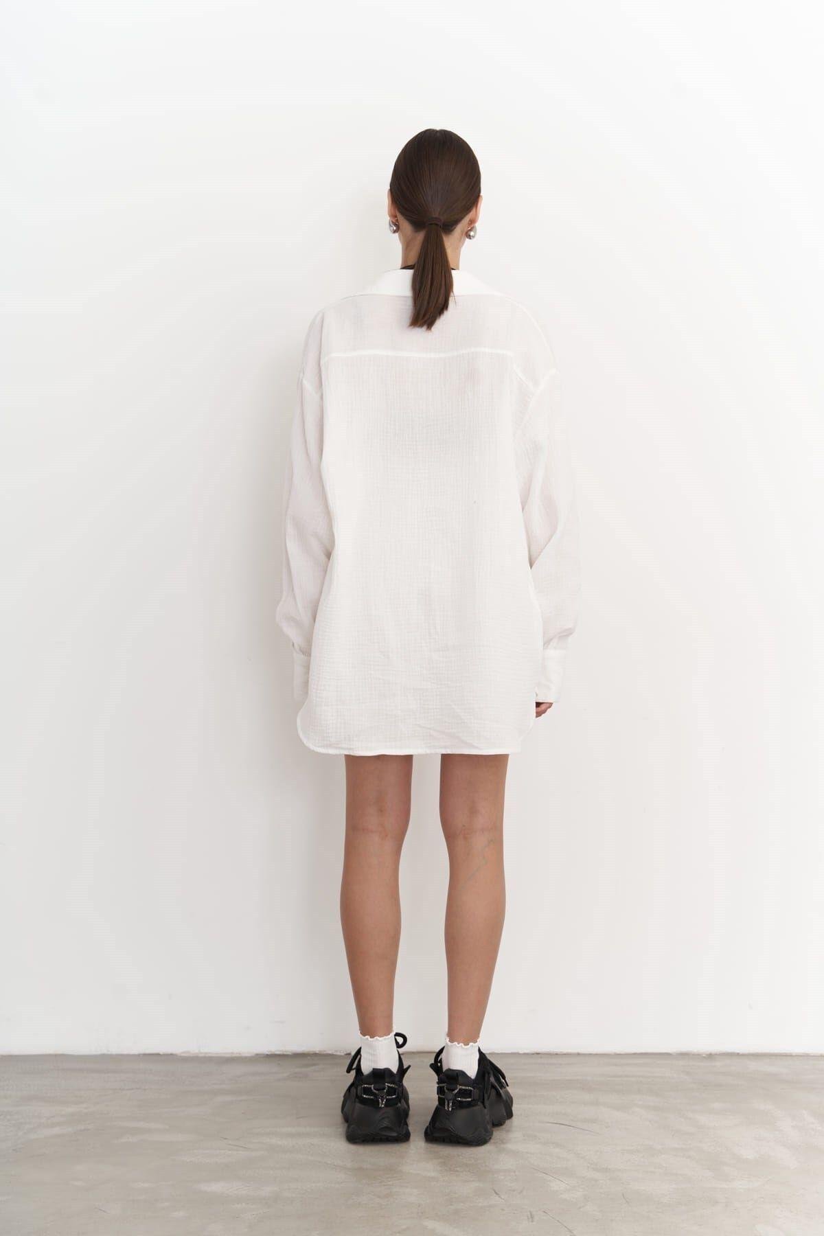 Lorissa Ecru Muslin Shirt & Shorts Set