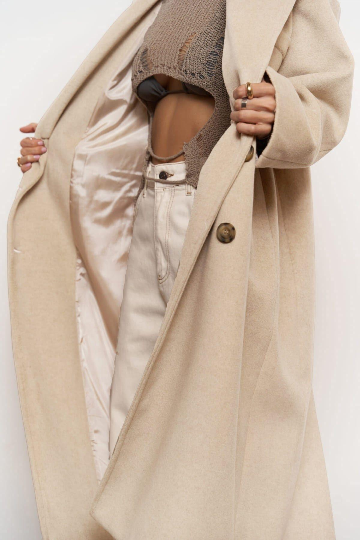Lowen Beige Oversize Coat