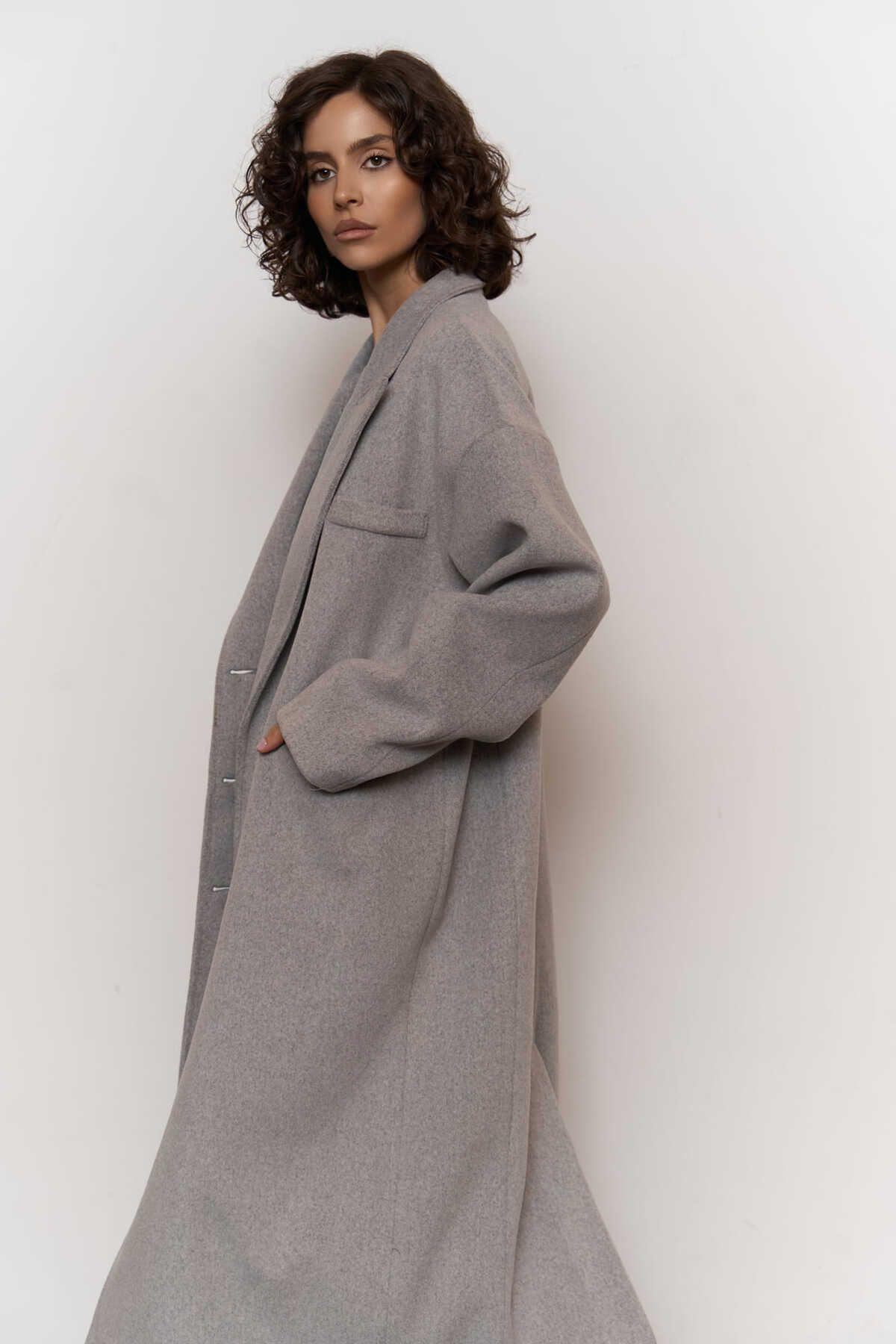 Mai Collection Lowen Dark Gray Oversize Coat