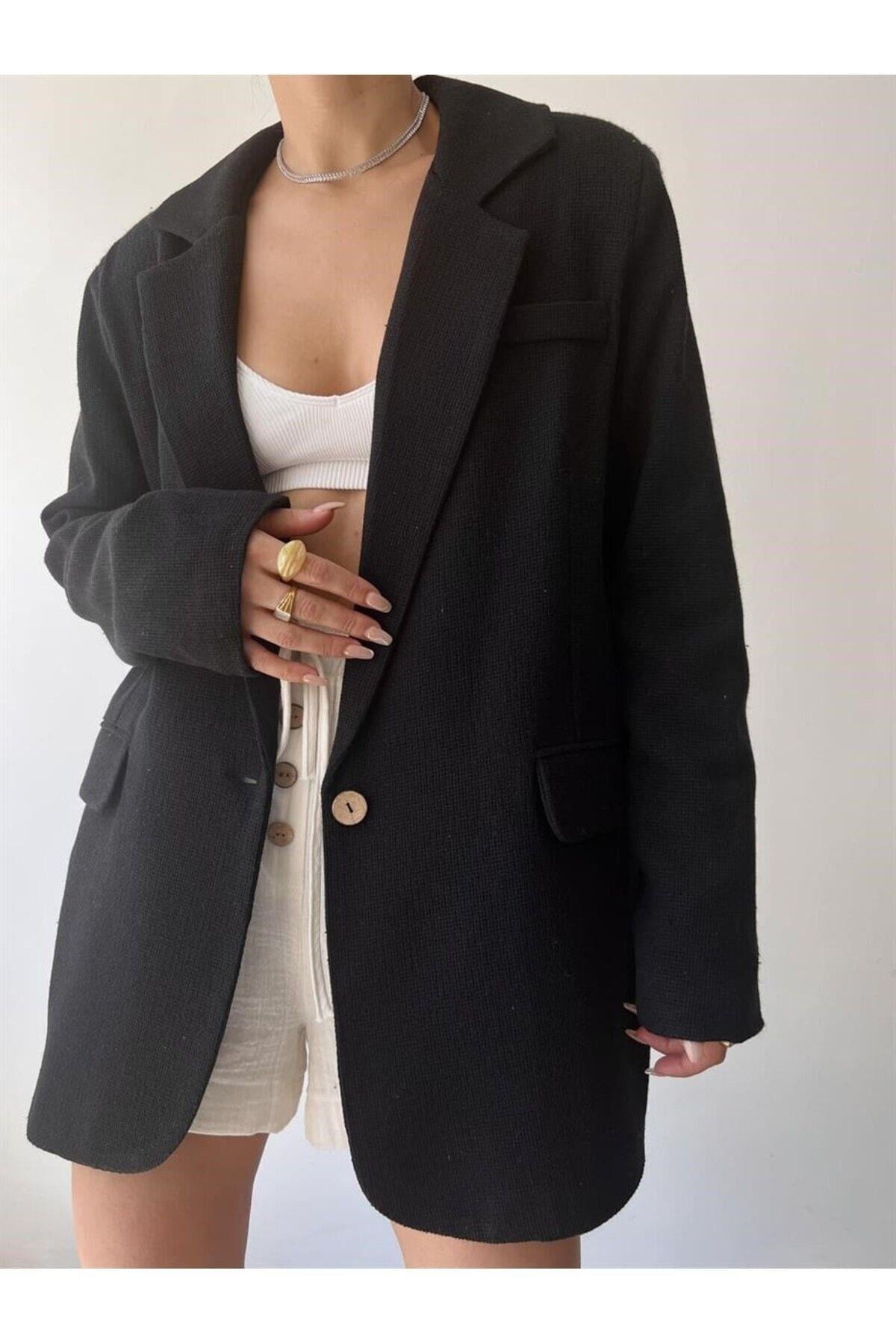 Lustin Black Woven Cage Jacket