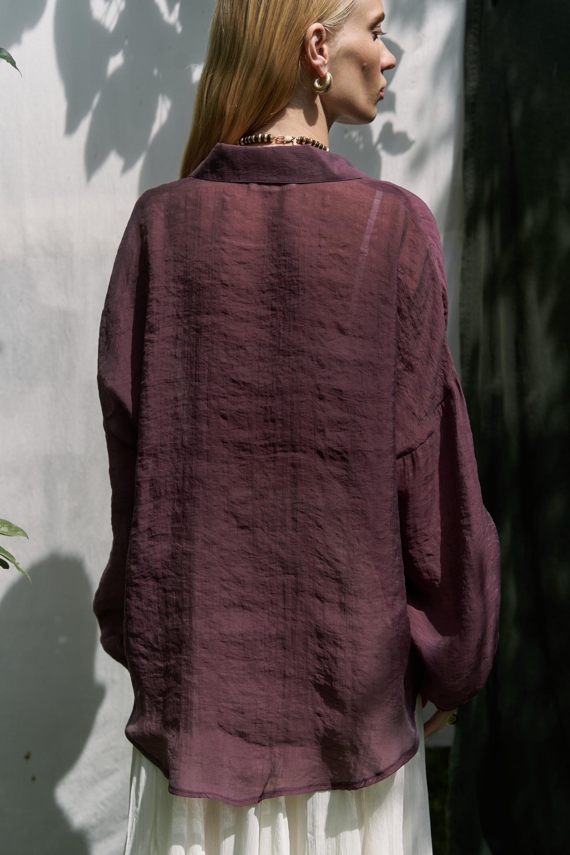 Lyra Oversize Bordo Gömlek