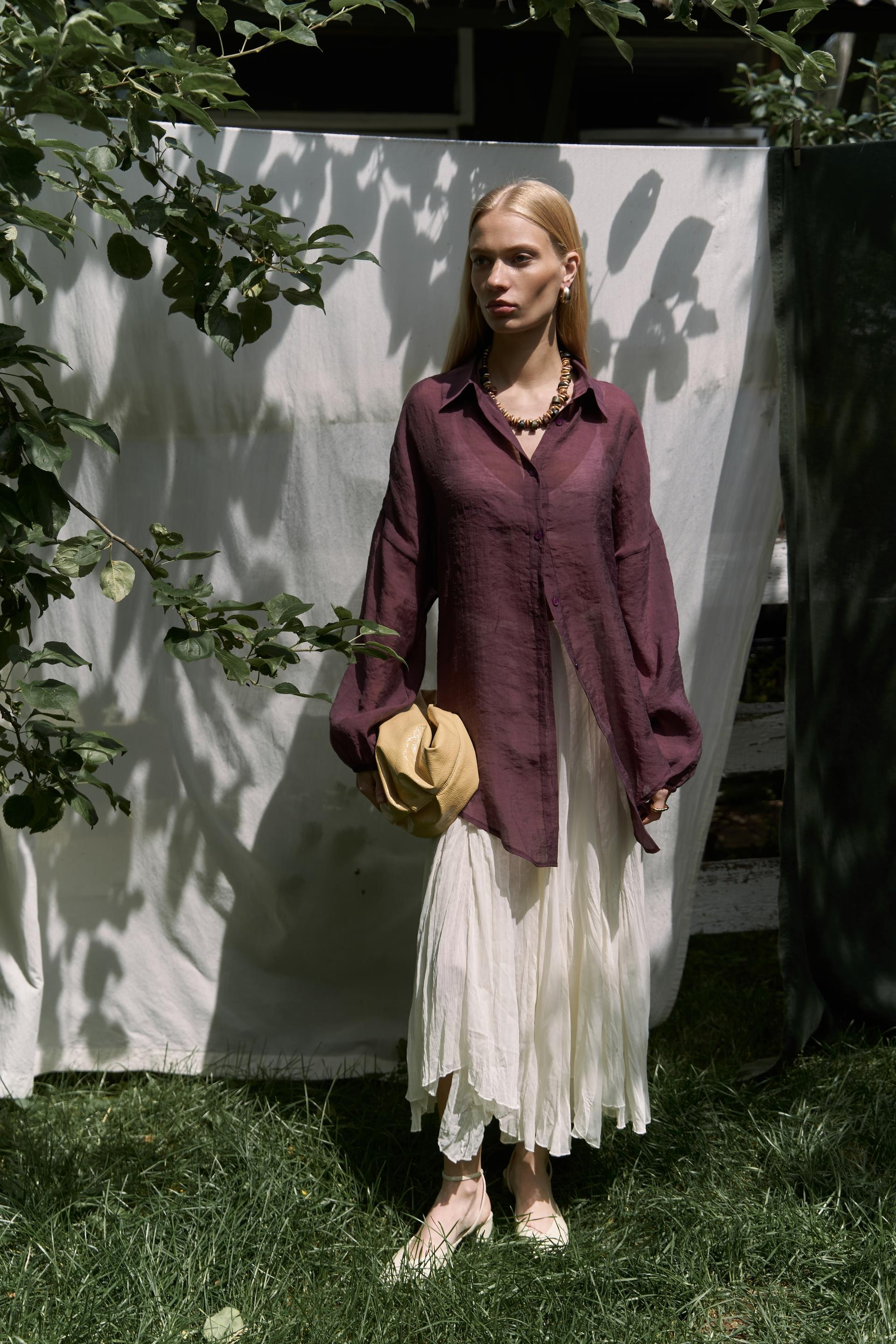 Lyra Oversize Bordo Gömlek