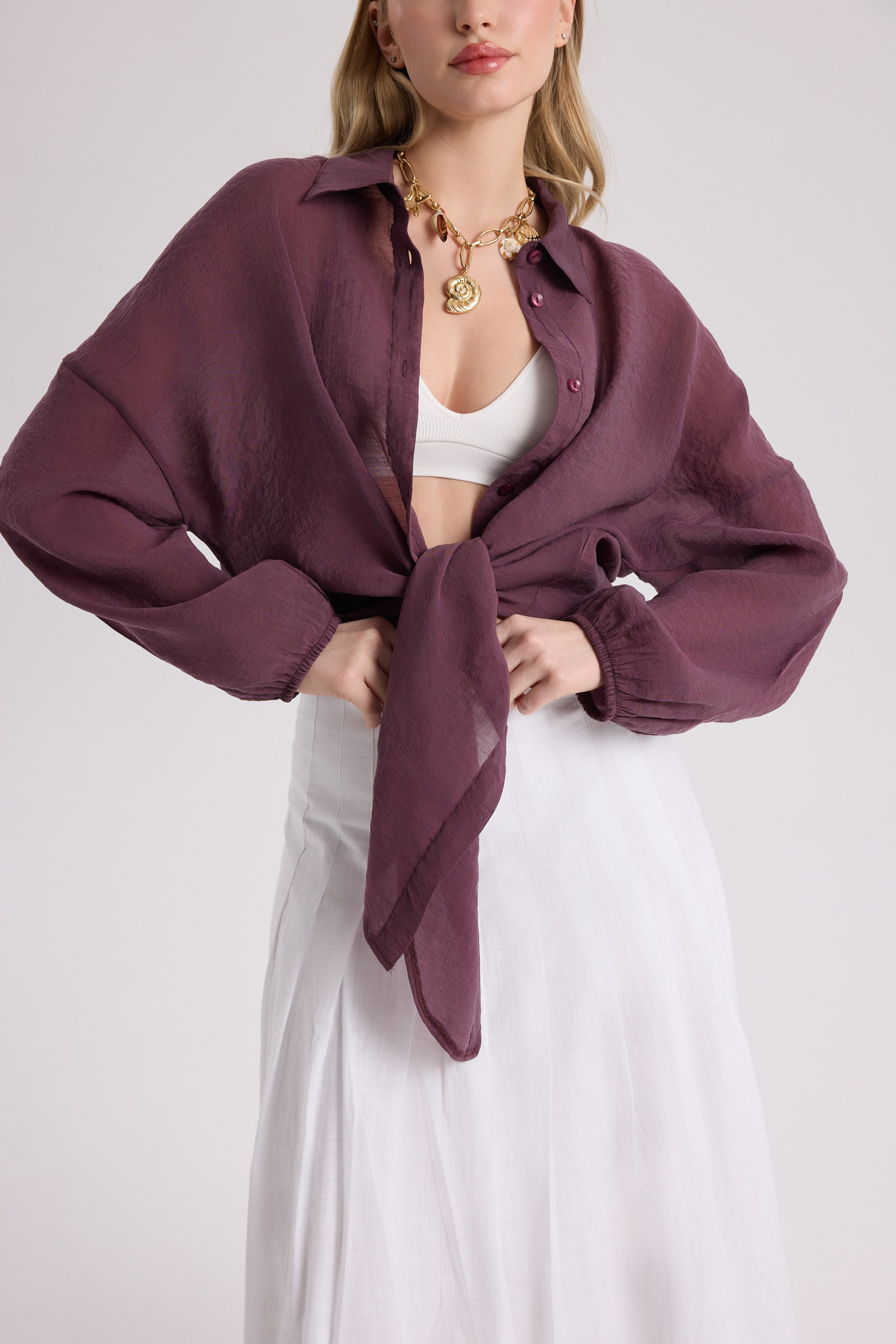 Lyra Oversized Burgundy Shirt