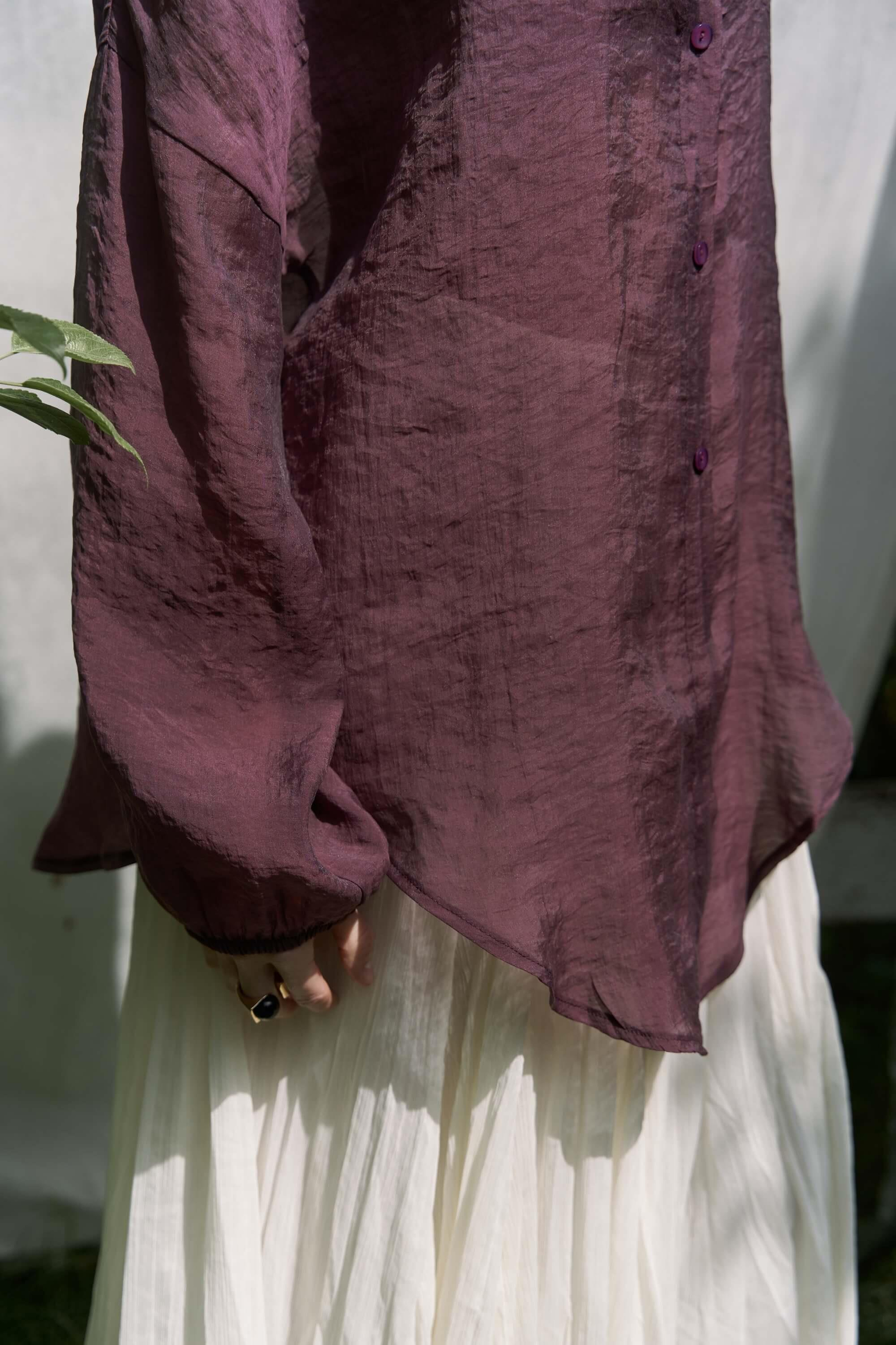 Lyra Oversize Bordo Gömlek