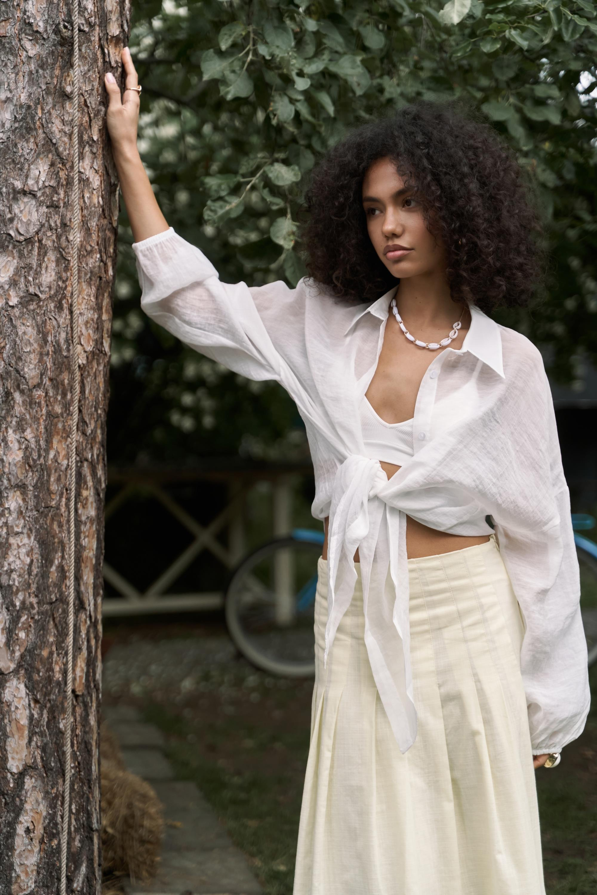 Lyra Oversize Ekru Gömlek