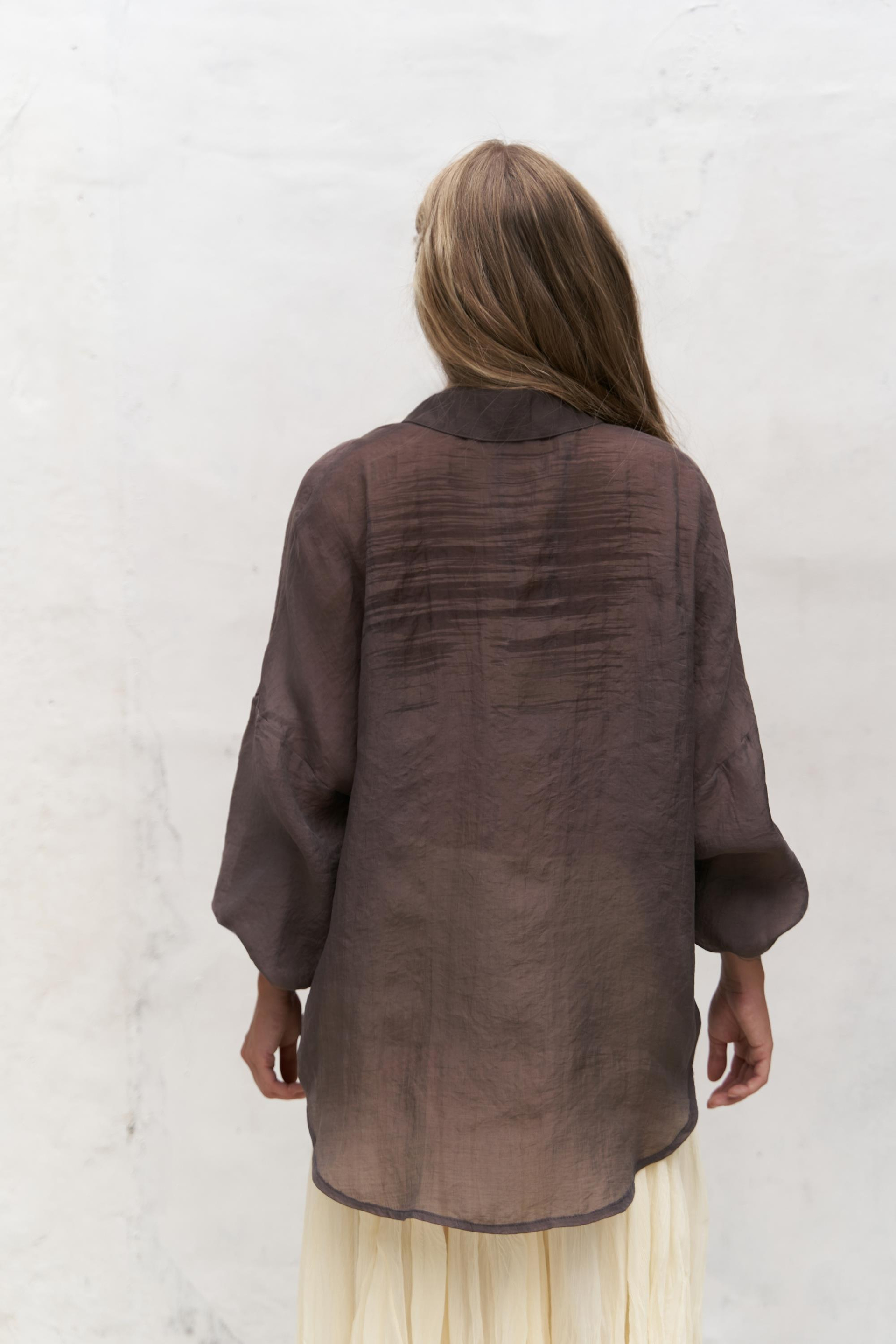 Lyra Oversize Kahve Gömlek