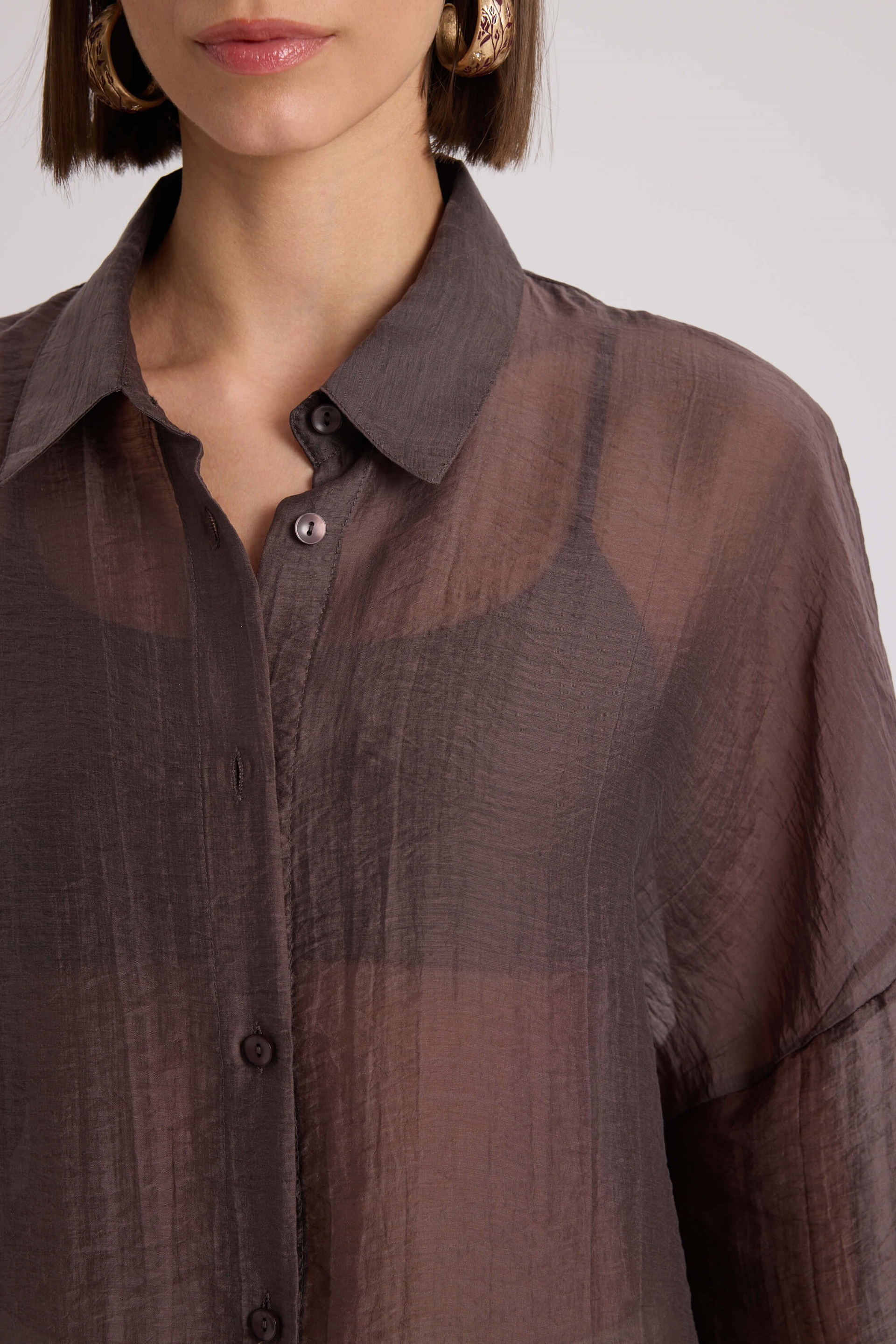 Lyra Oversized Brown Shirt