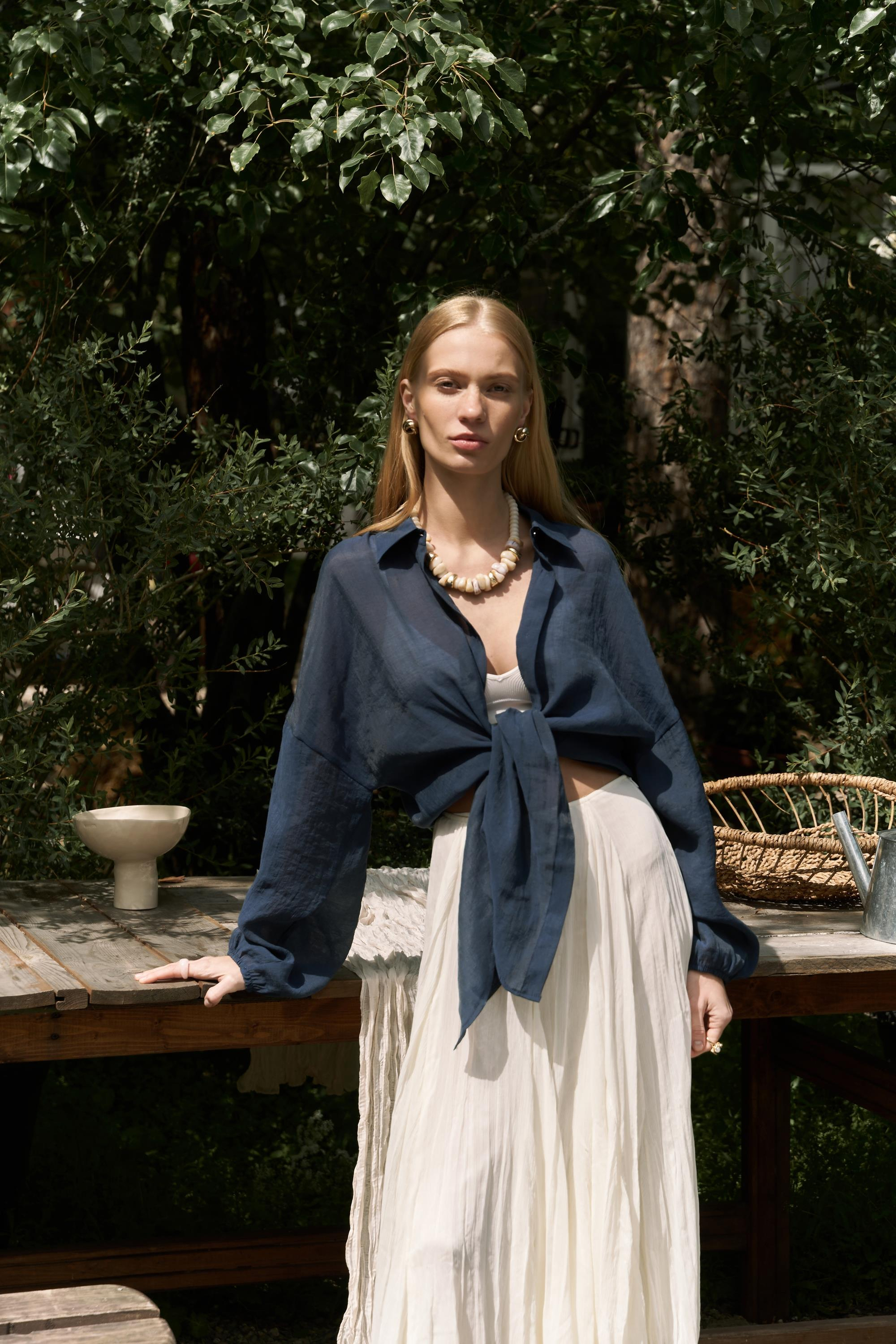 Lyra Oversize Lacivert Gömlek