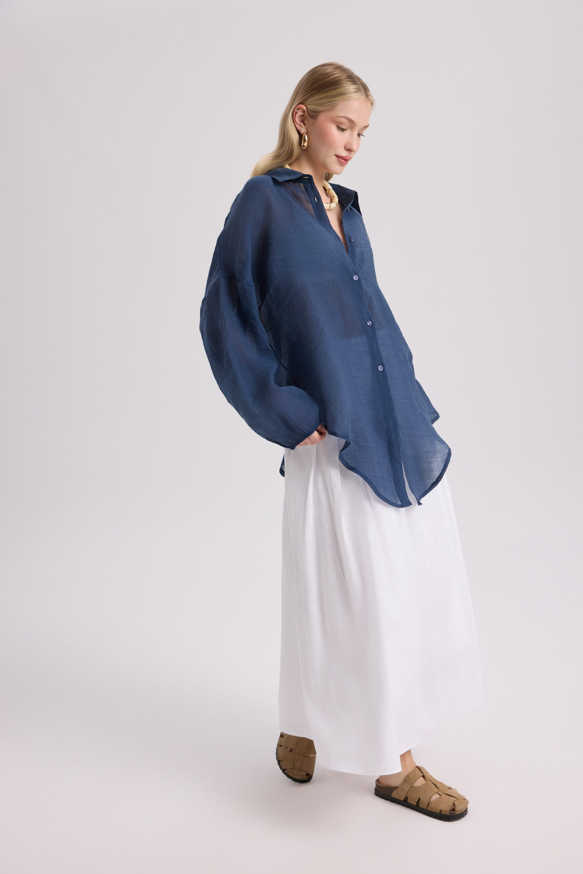 Lyra Oversized Navy Shirt