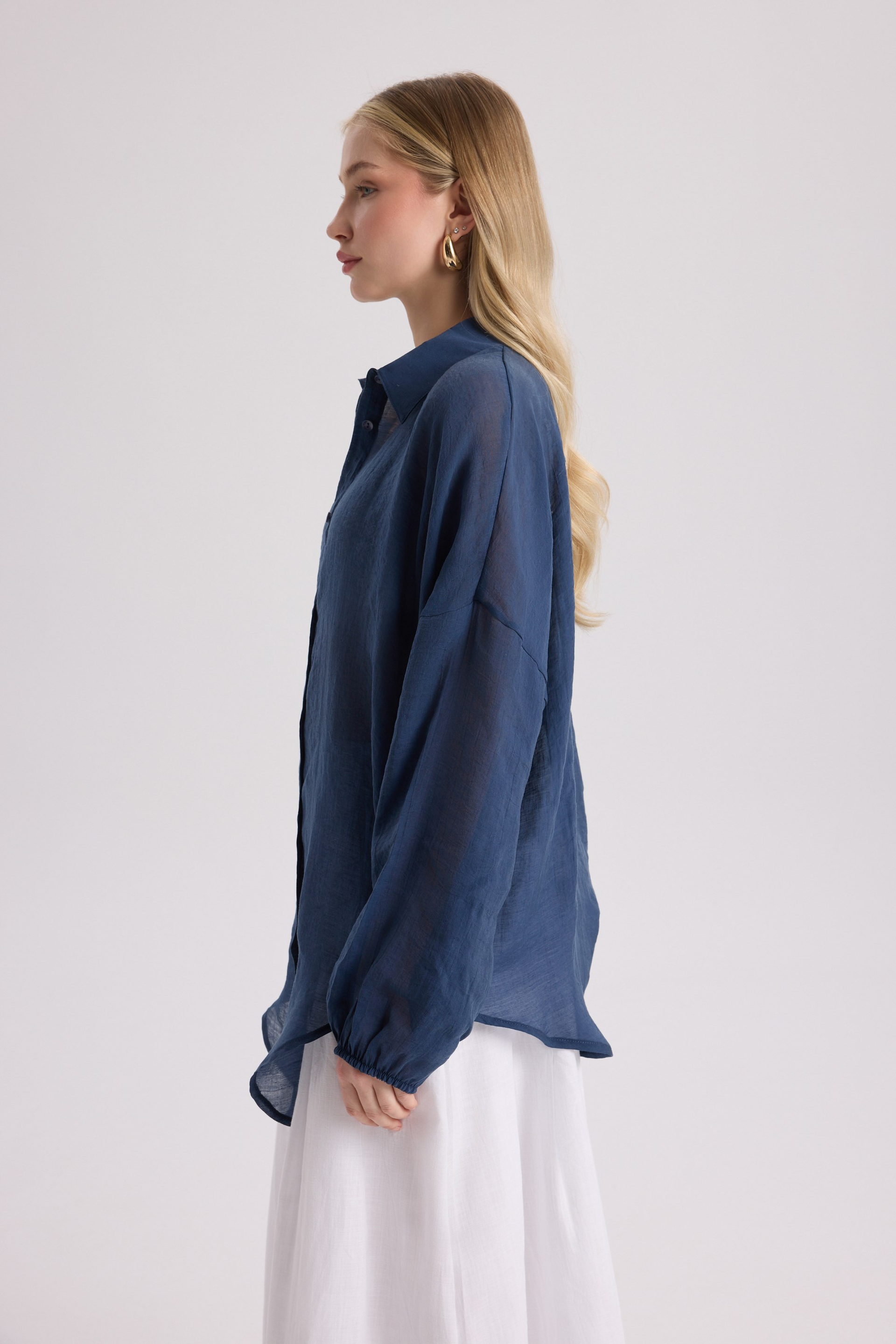 Lyra Oversized Navy Shirt