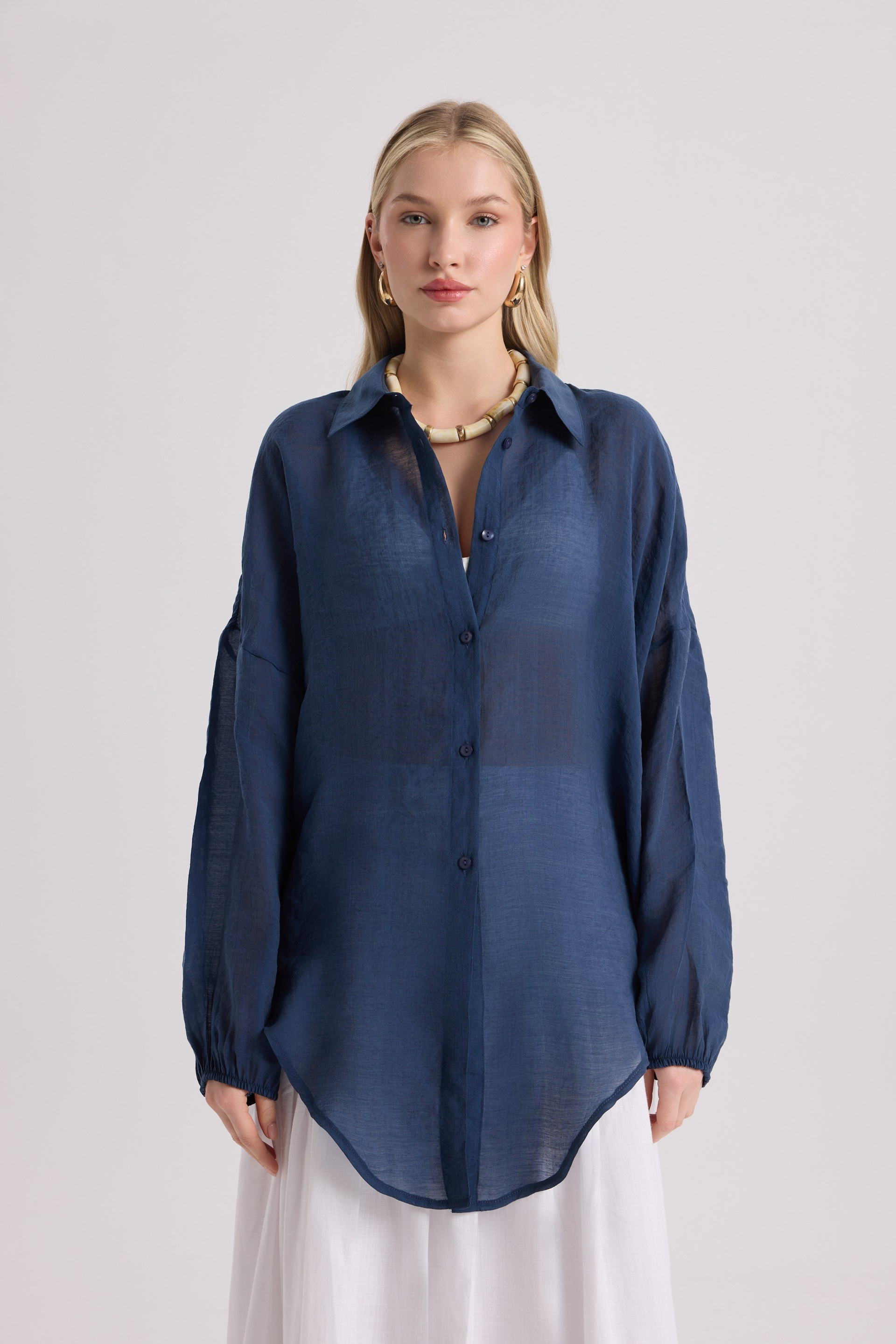 Lyra Oversized Navy Shirt